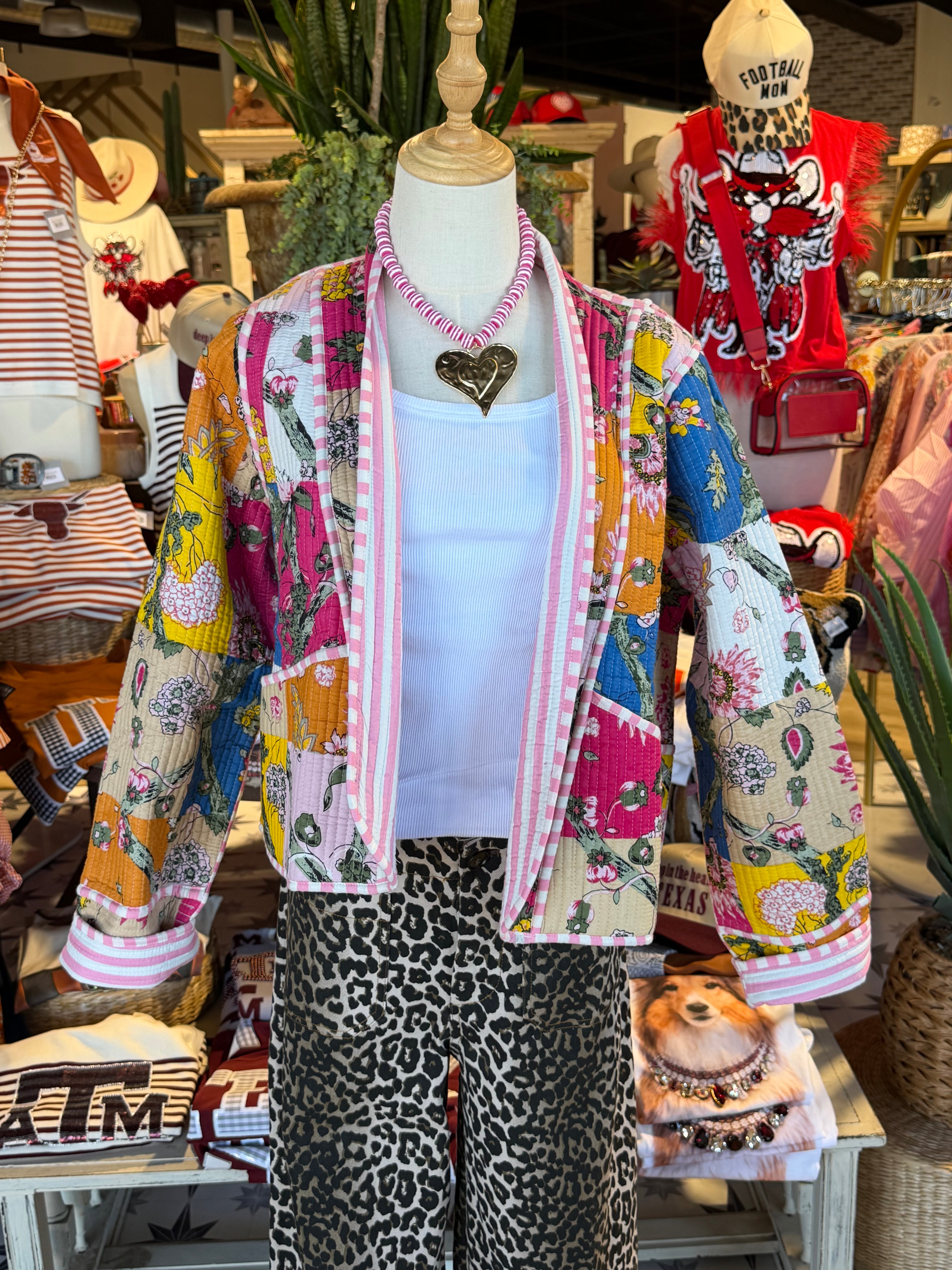 Lightweight Contrast Trim Quilted Kimono Jacket
