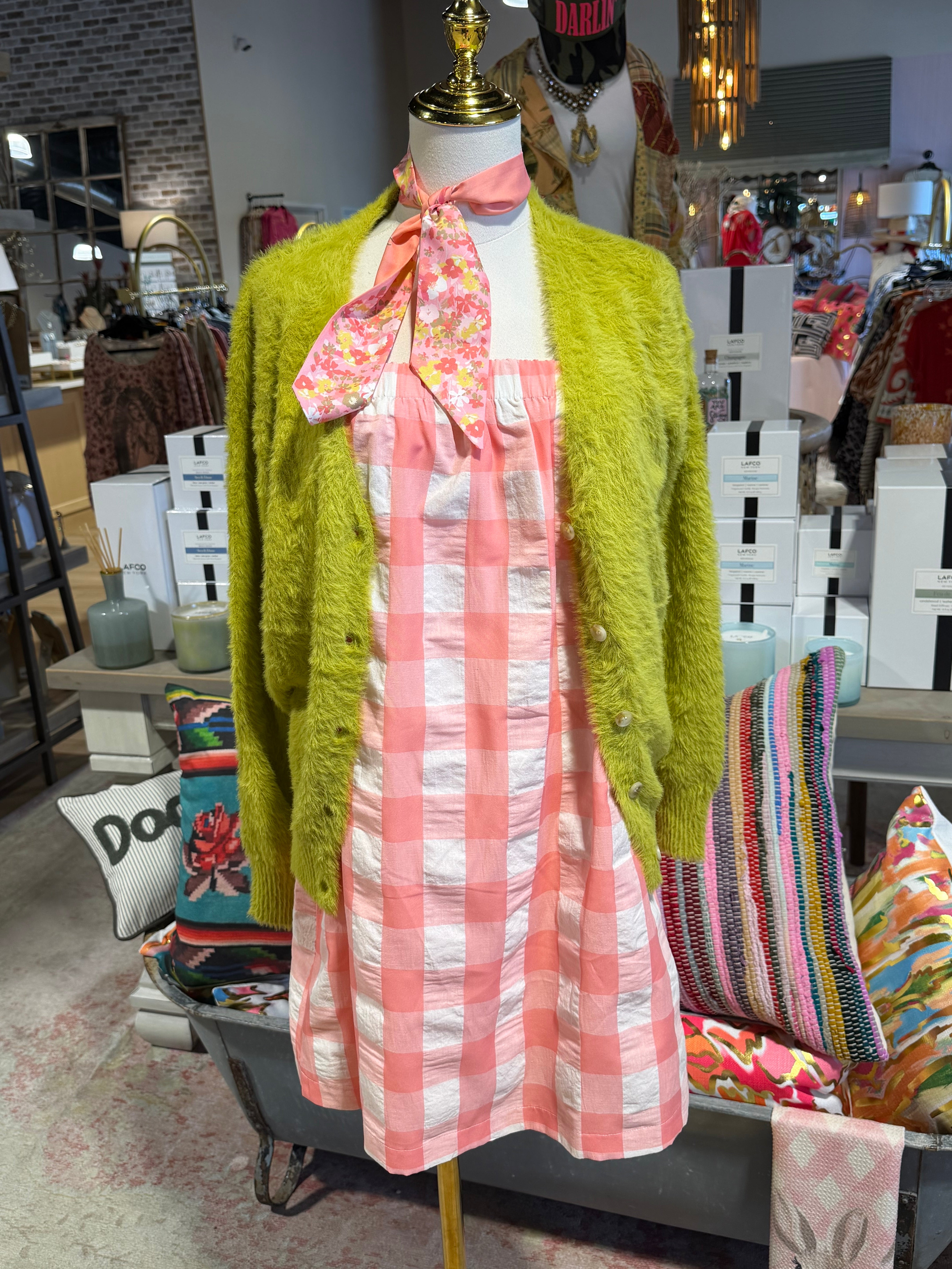 Fuzzy Lime Cardigan