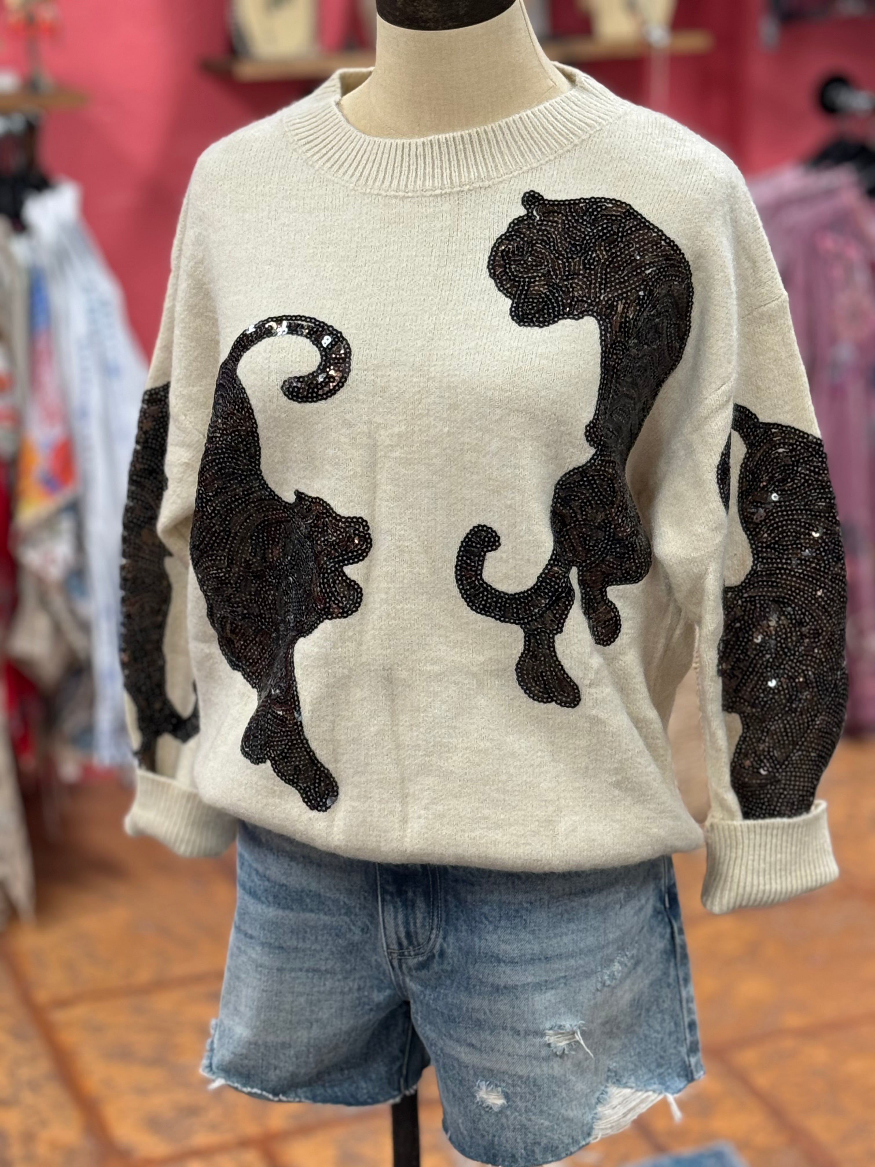 Leopard Sequin Sweater