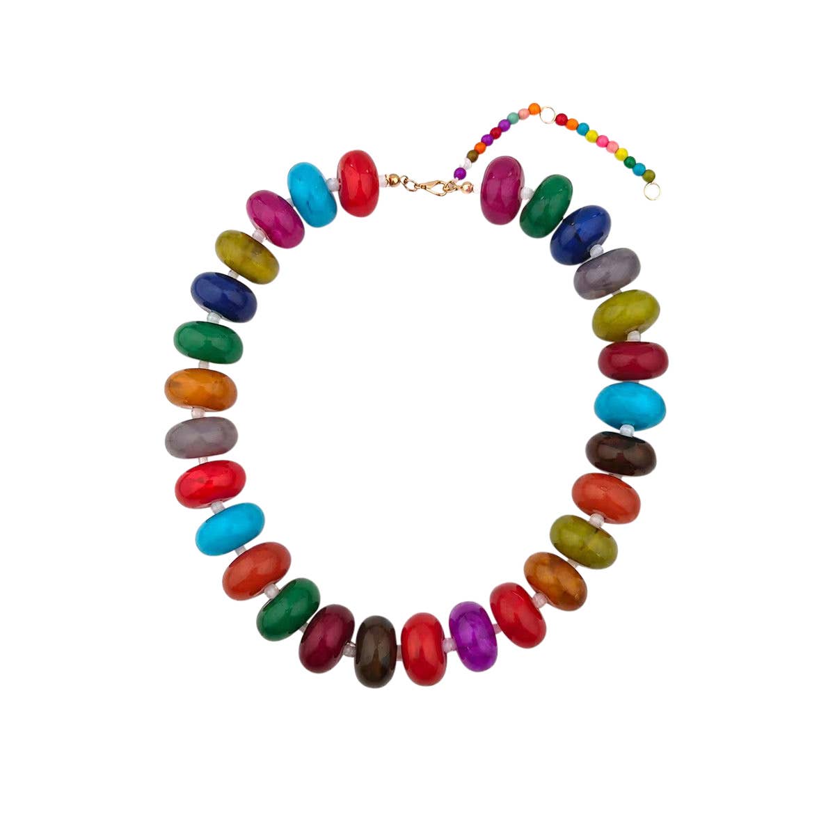 Bailey Chunky Beaded Necklace- Dark Multi