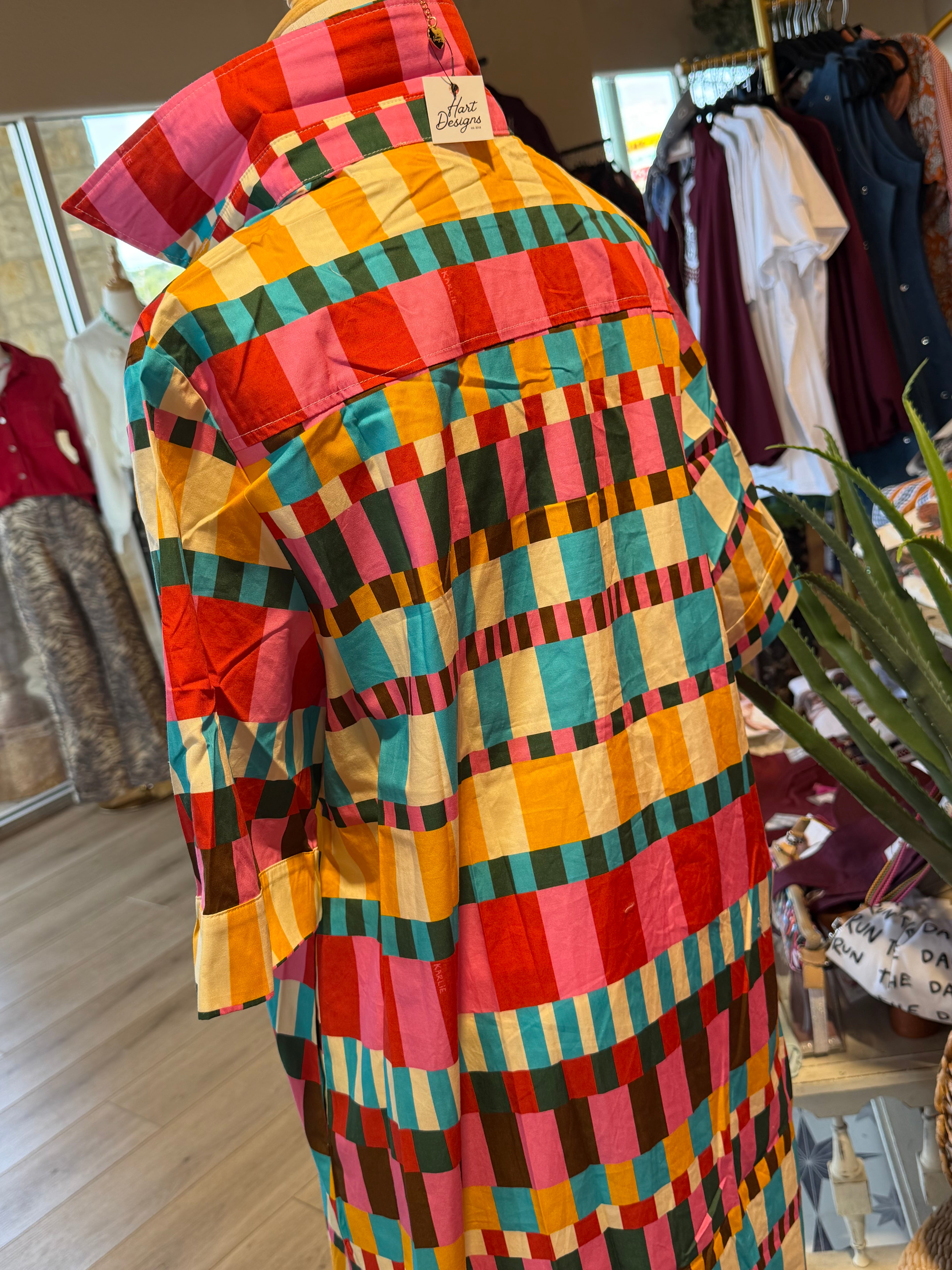 Multi Color Poplin Dress