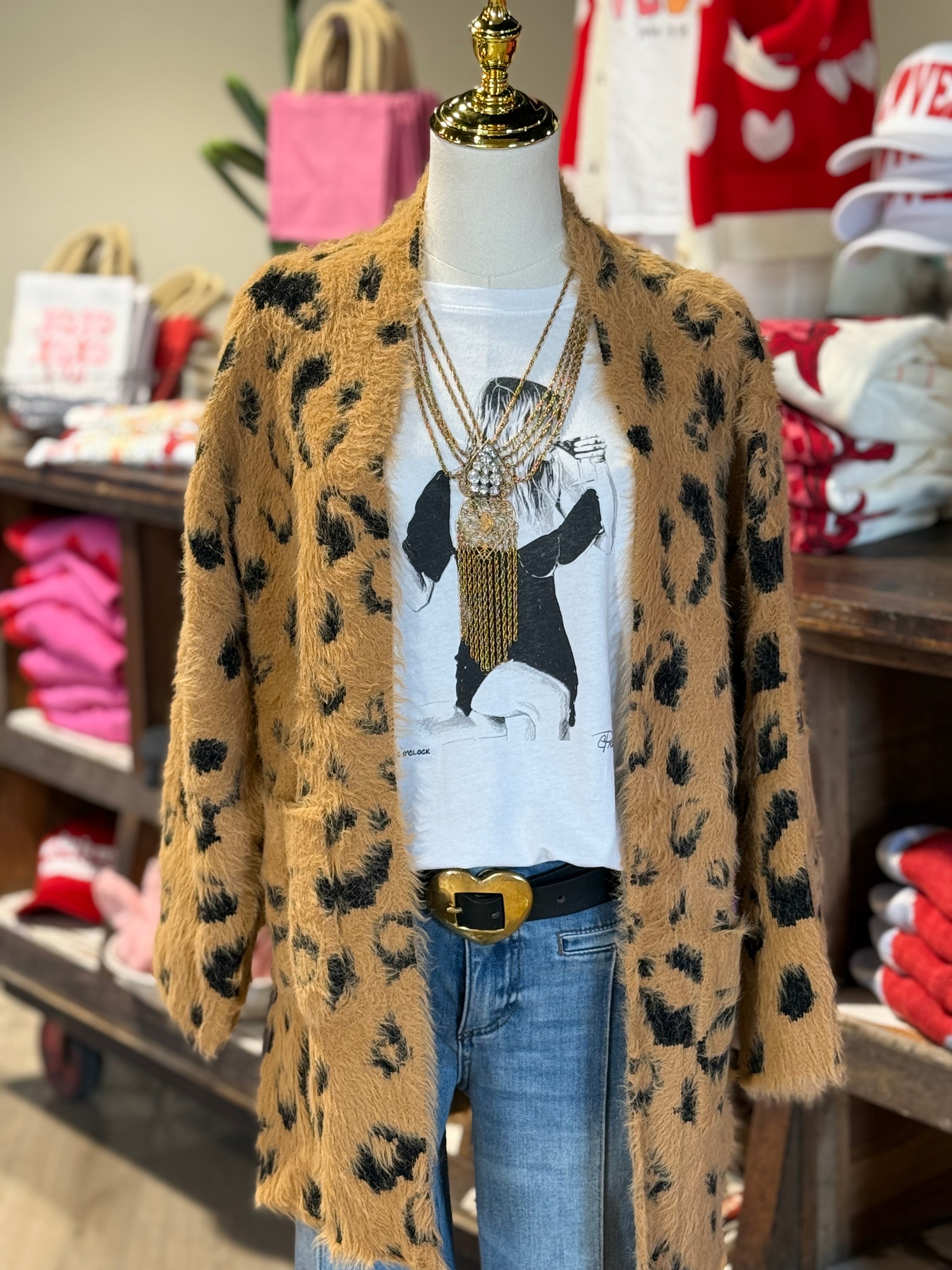 Fuzzy Leopard Cardi***