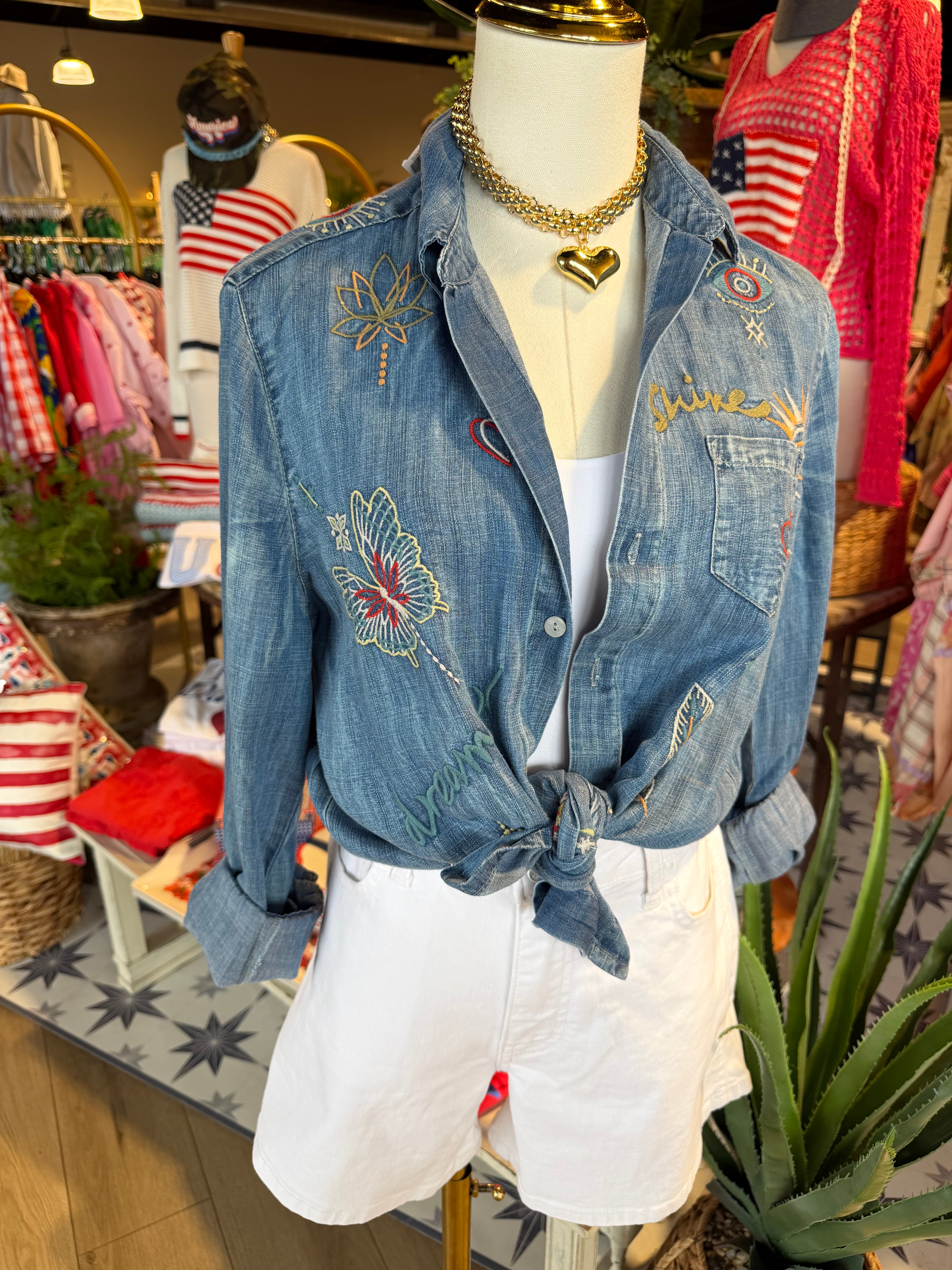 Adira Denim Top