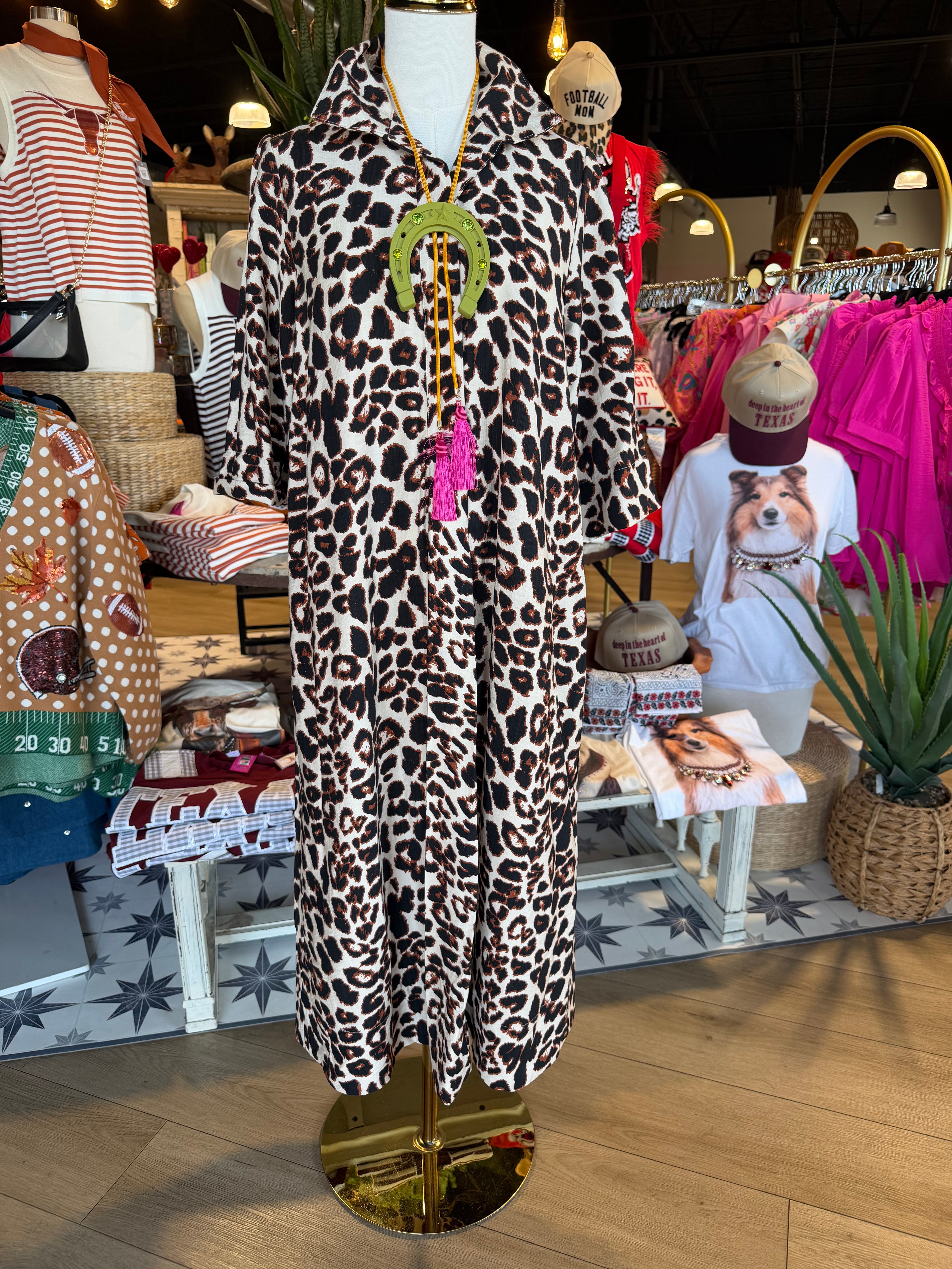 Leopard Shifty Shirt Dress