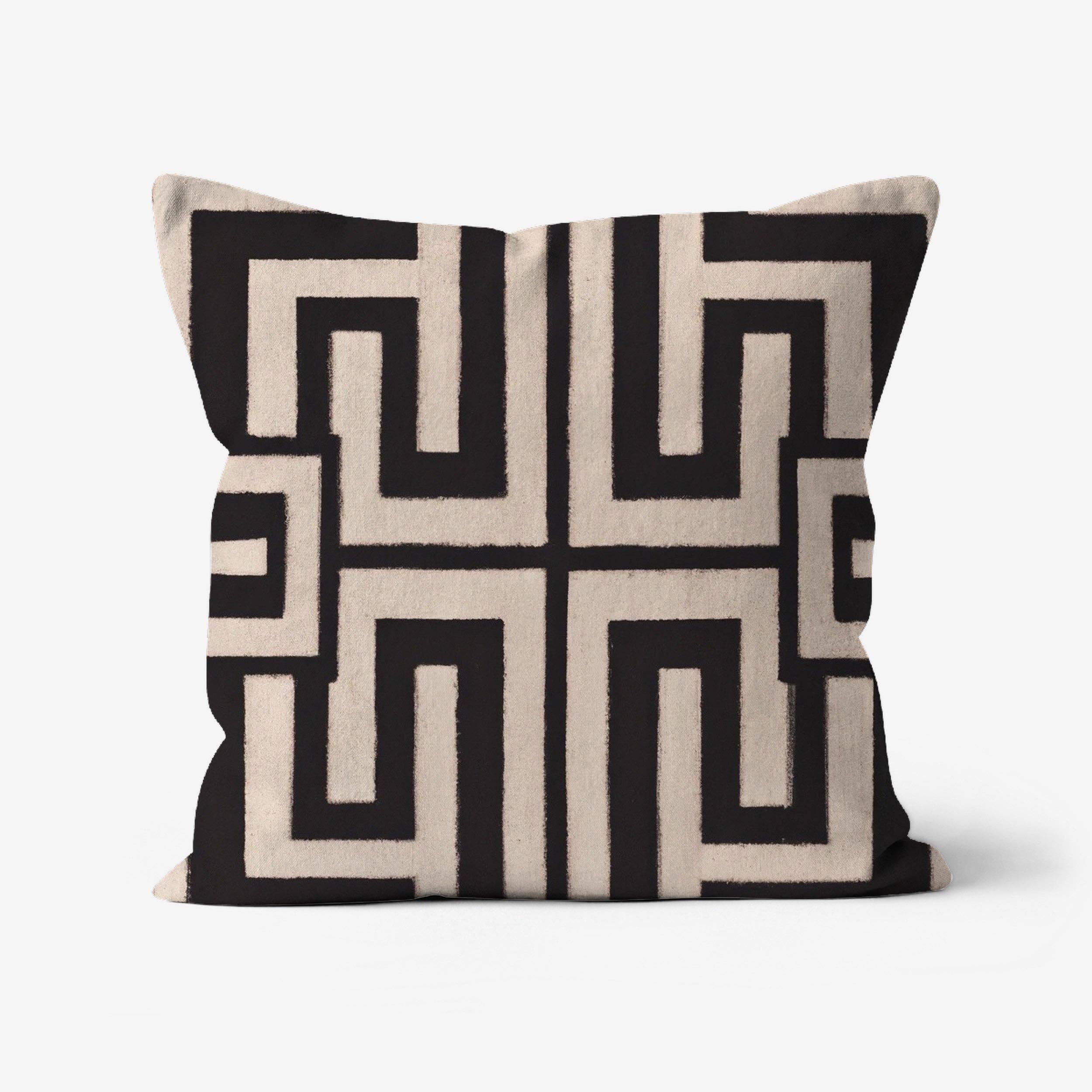 Decorative Abstract Modern Art Geometric Throw Pillow Brown