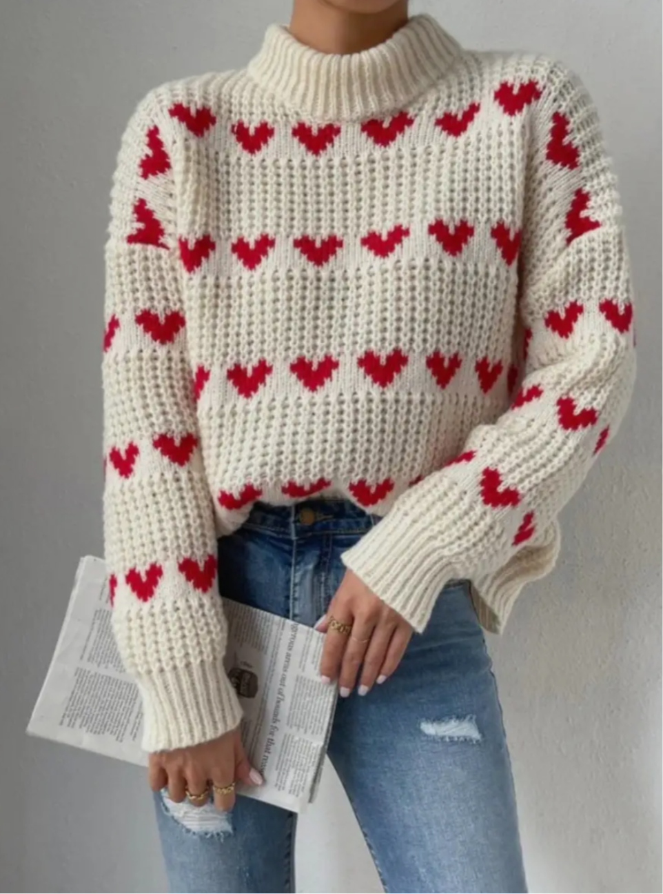 Jacquard Heart Sweater