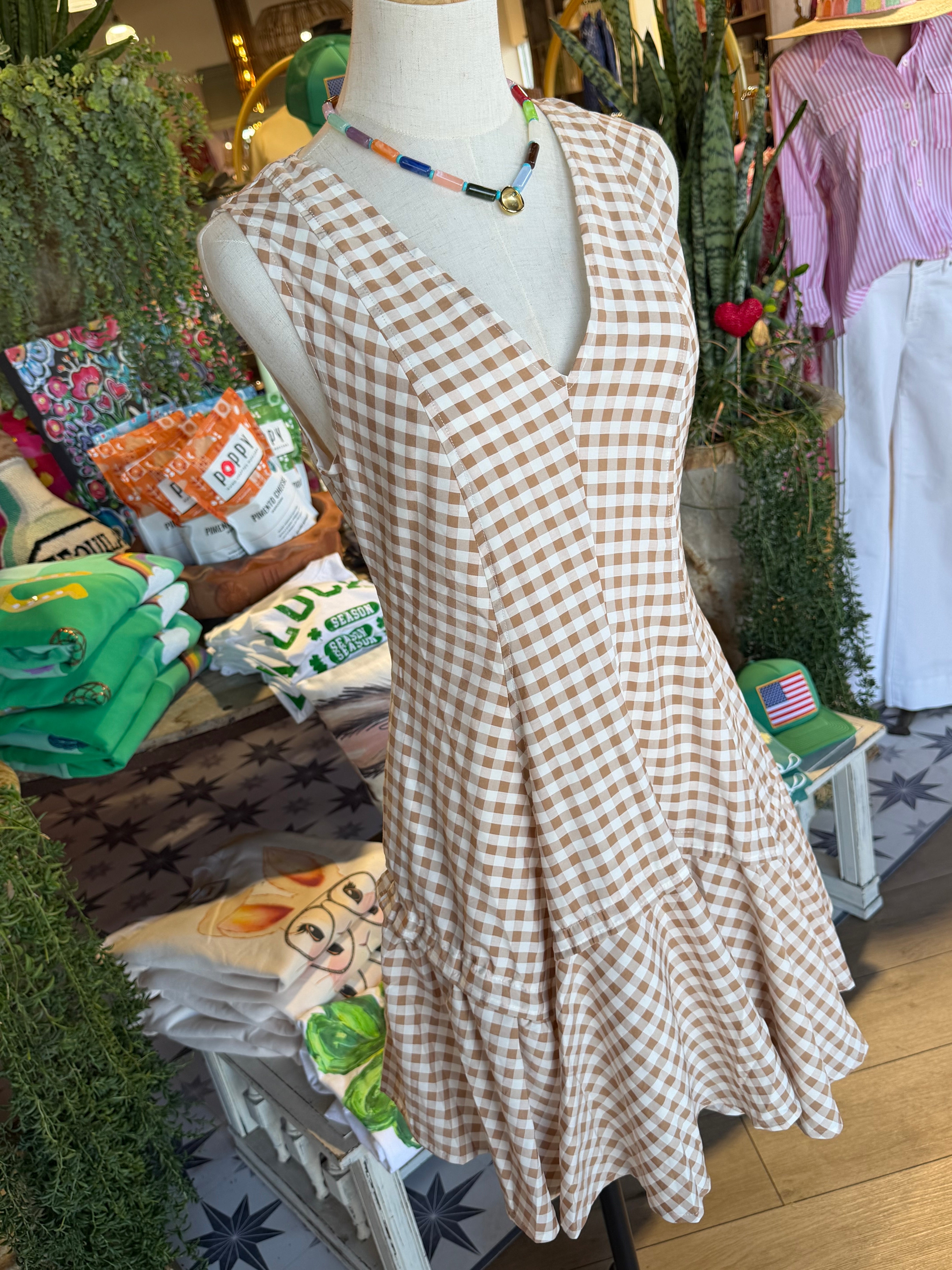 Gingham Flare Dress