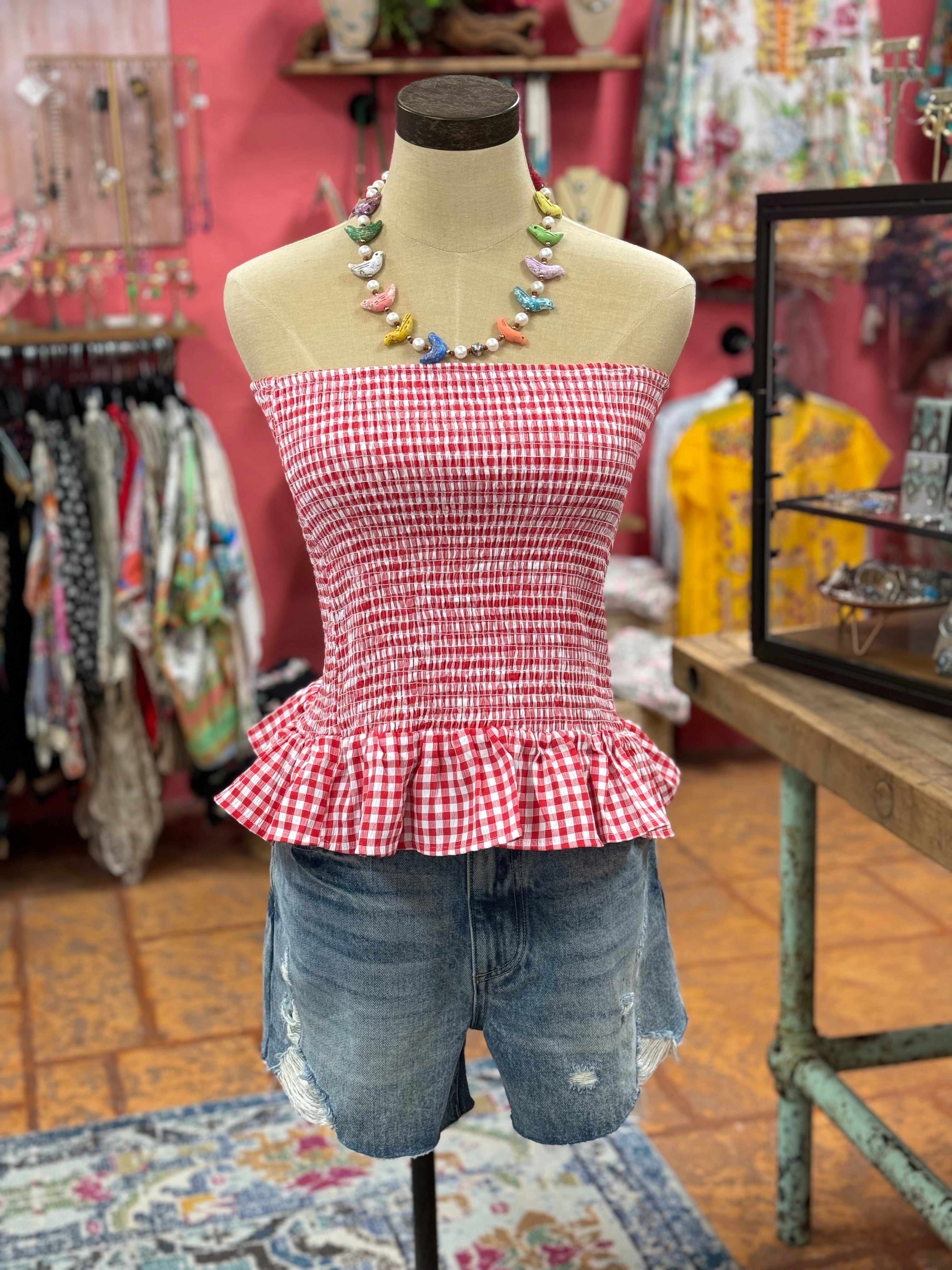 Red & White Gingham Top/Skirt