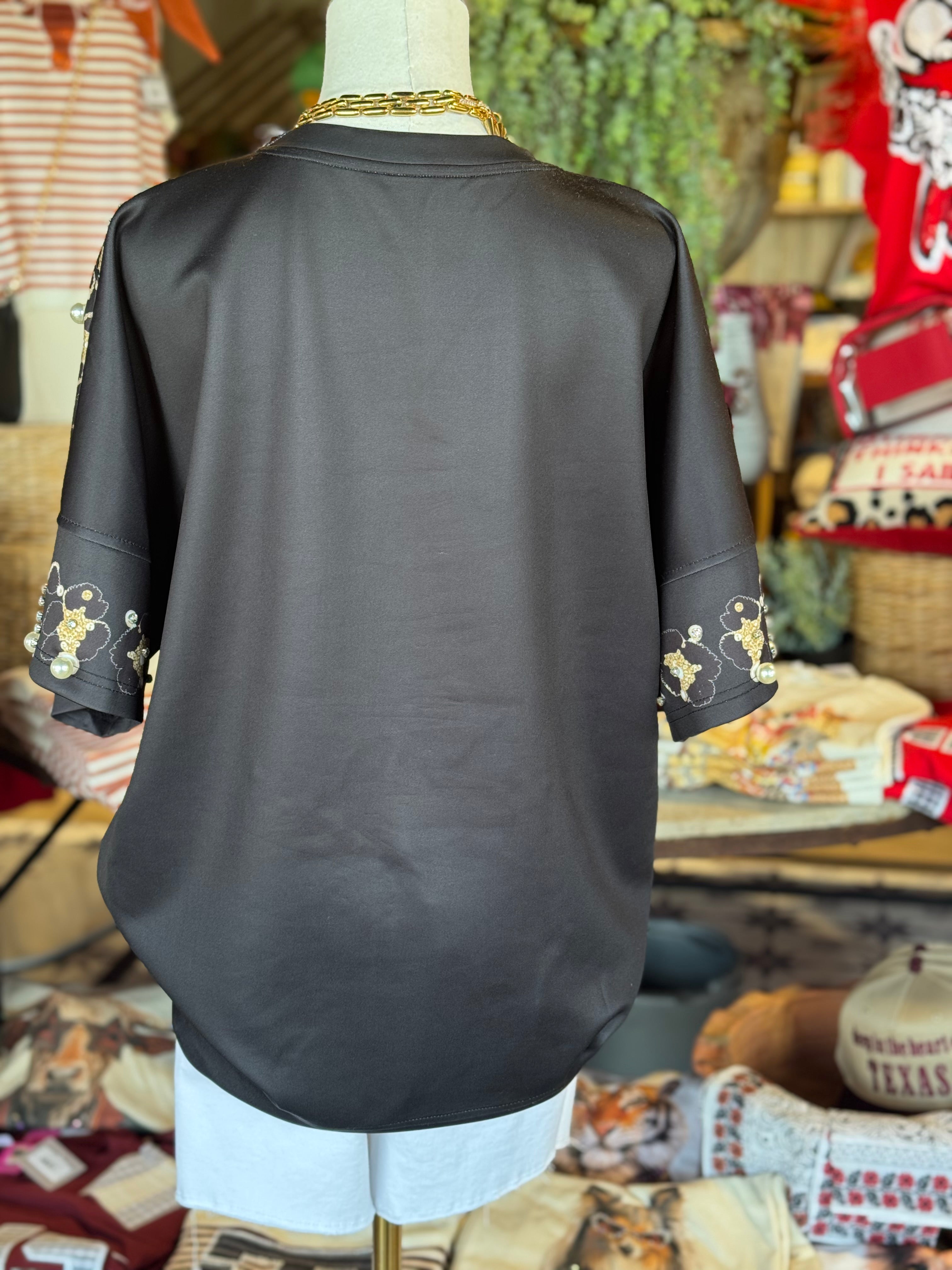 Embellished Leopard Oversized T-Shirt