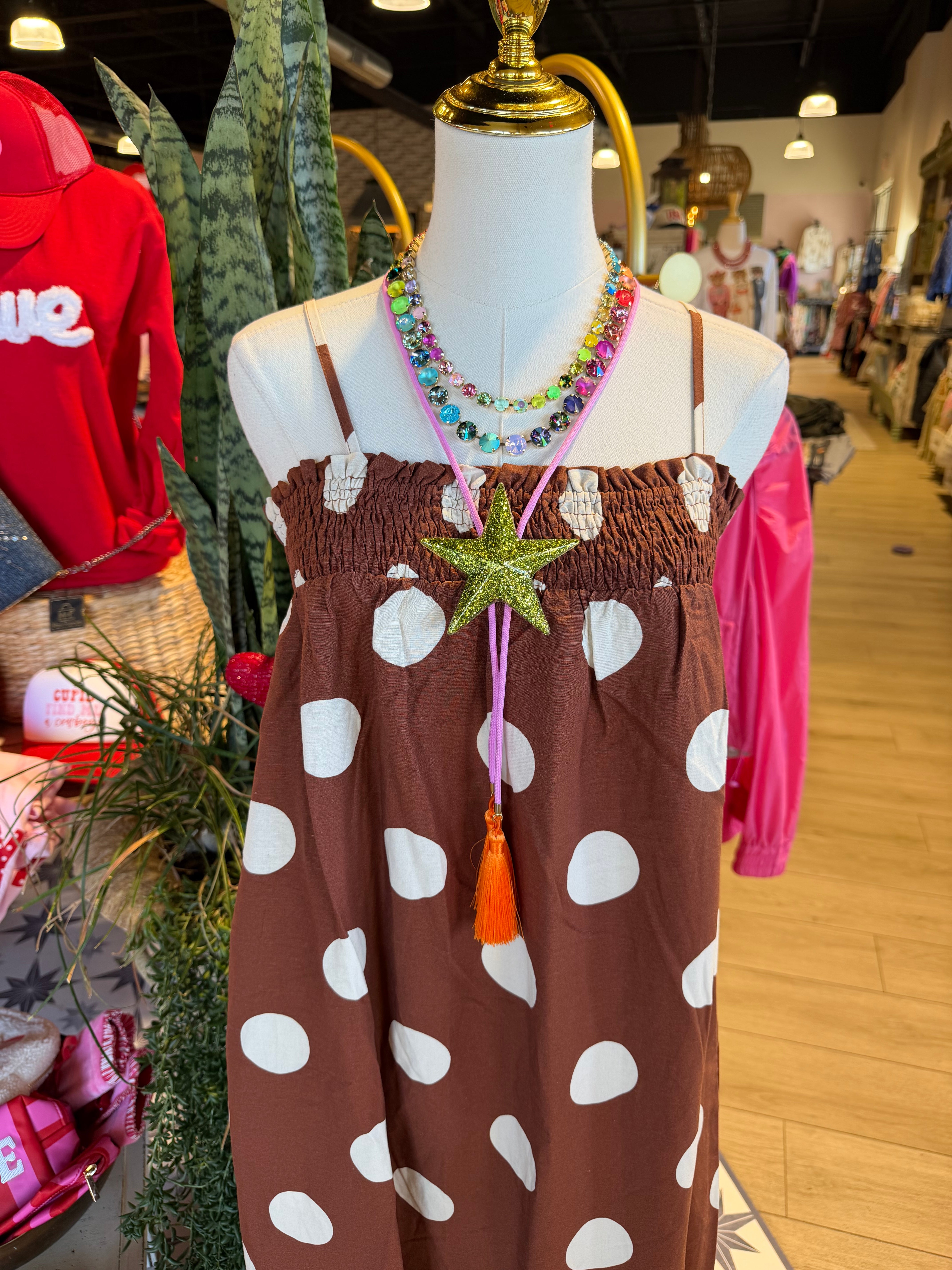 Brown Polka Dot Dress