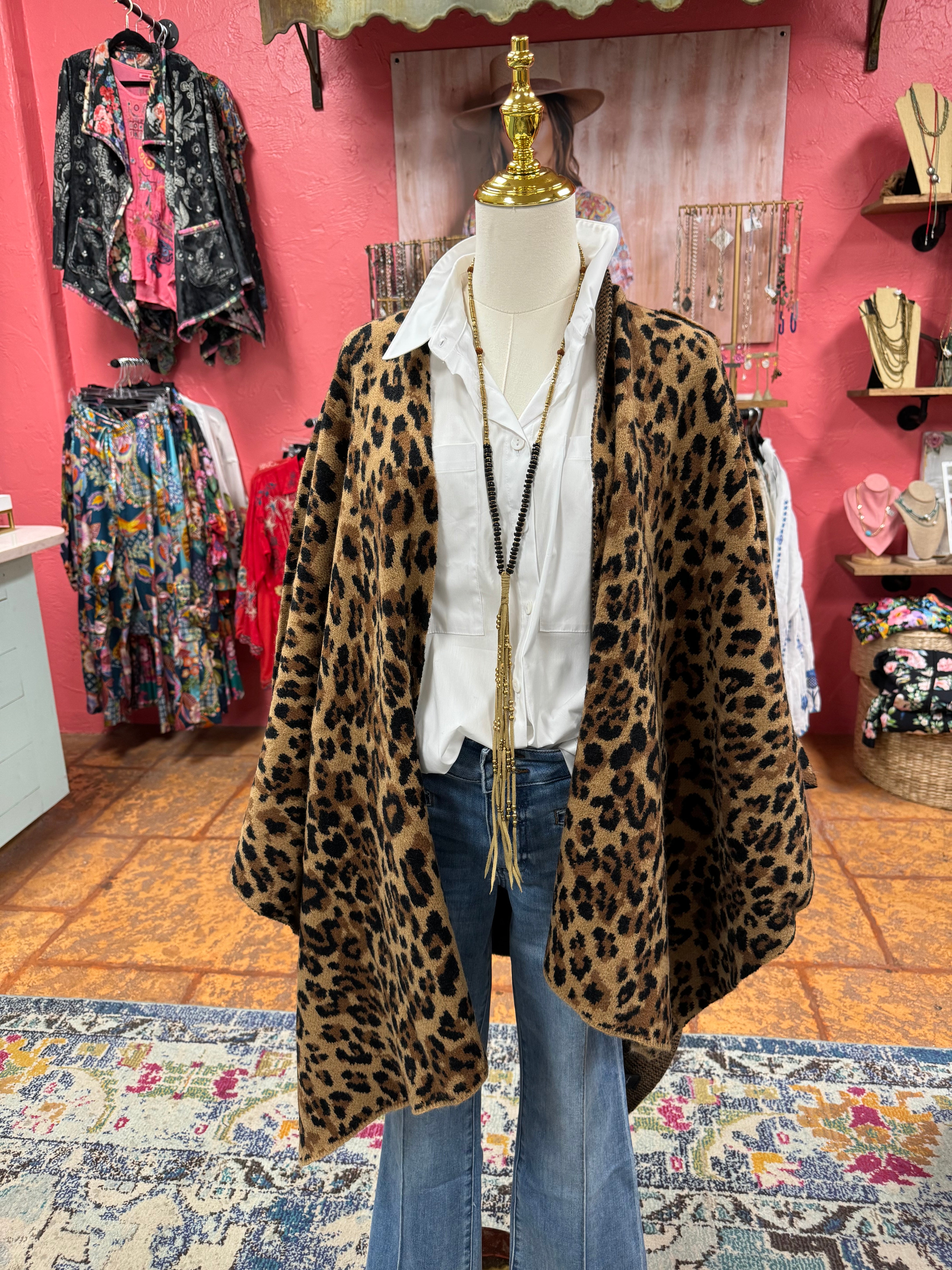 Leopard Ruana Cape