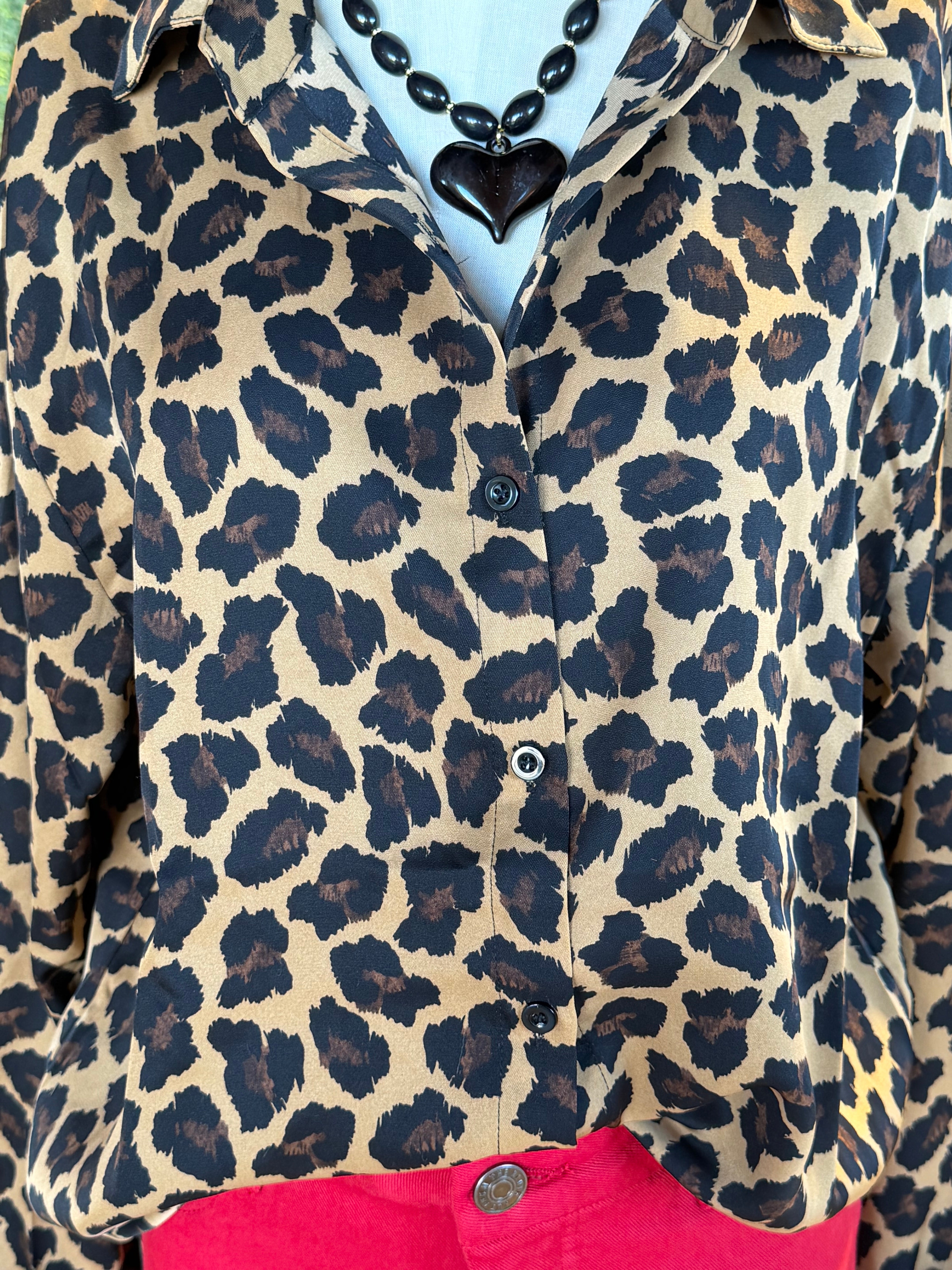 Leopard Button Down