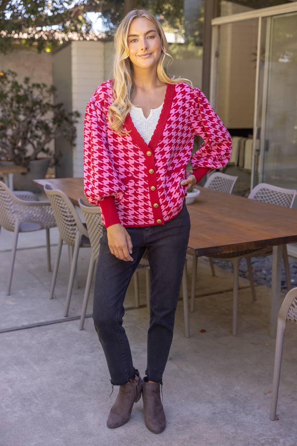 Houndstooth Cardigan