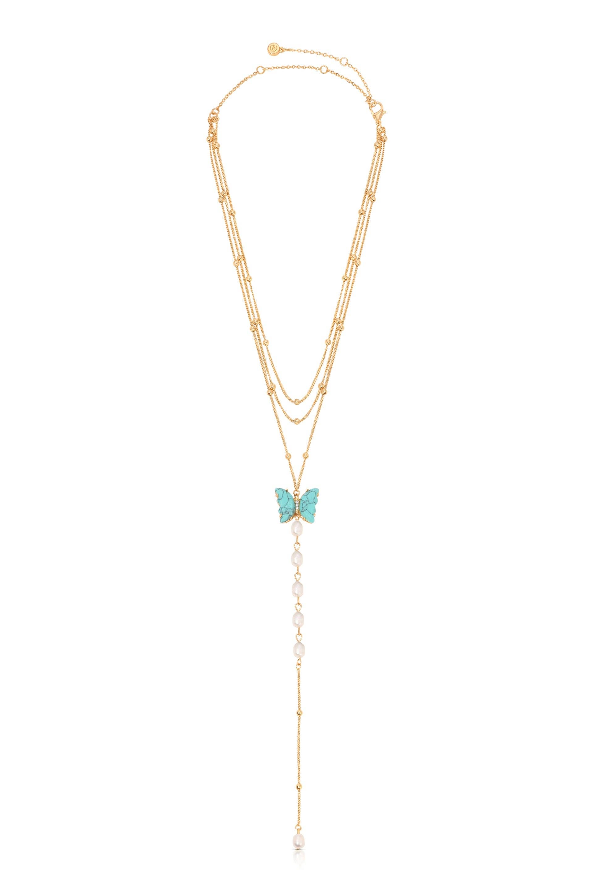 Turquoise Butterfly Lariat