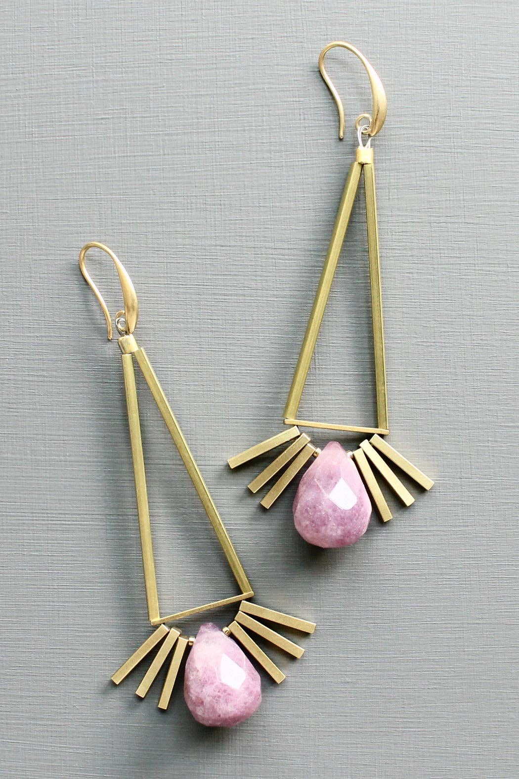 Purple Geometric Earrings