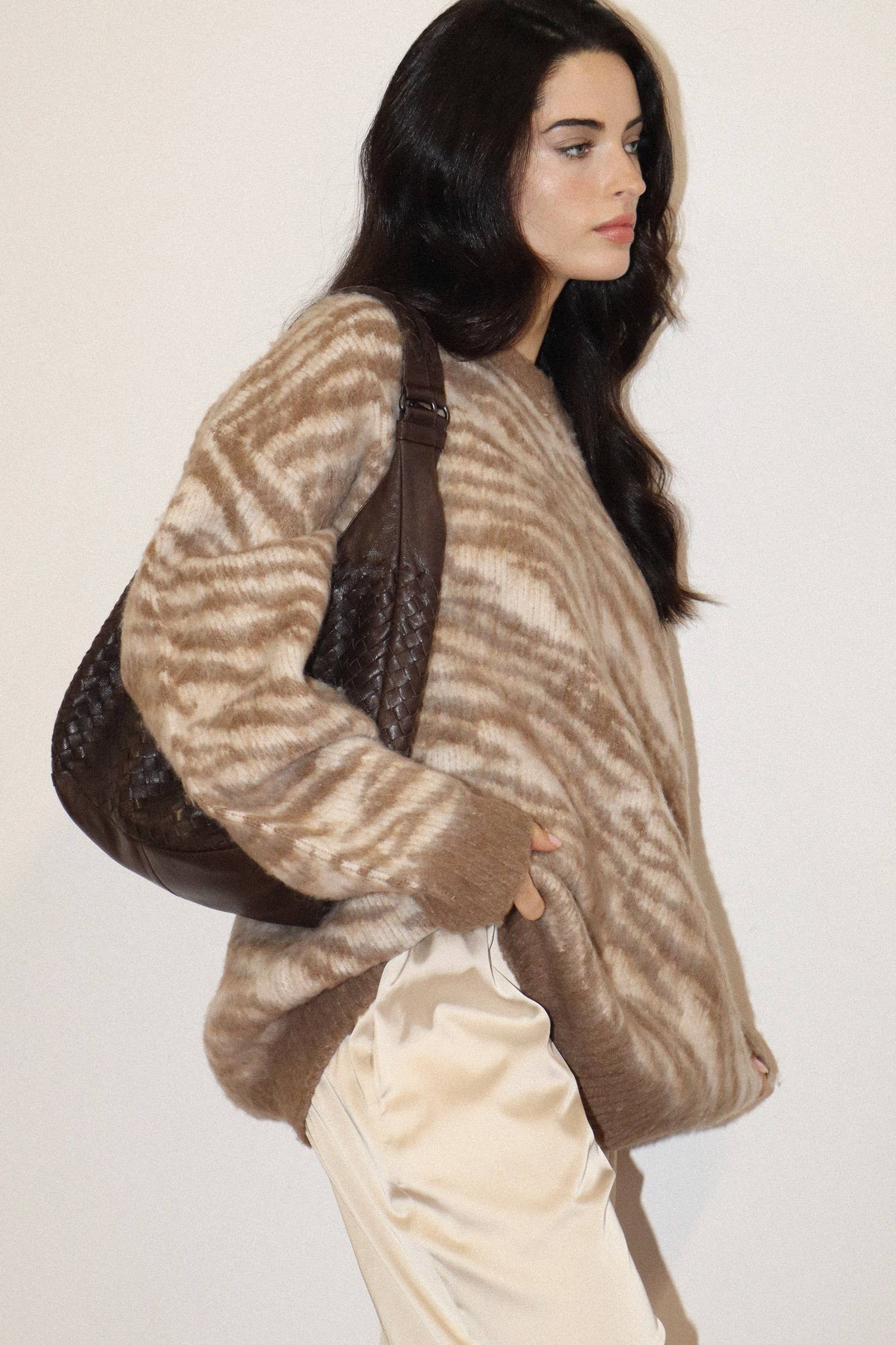 Brushed Zebra Knit Sweater