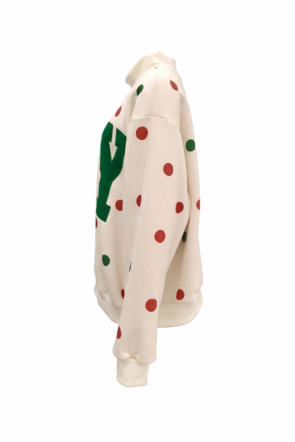 | 'JOY' Applique Patch Polka-Dot Sweatshirt