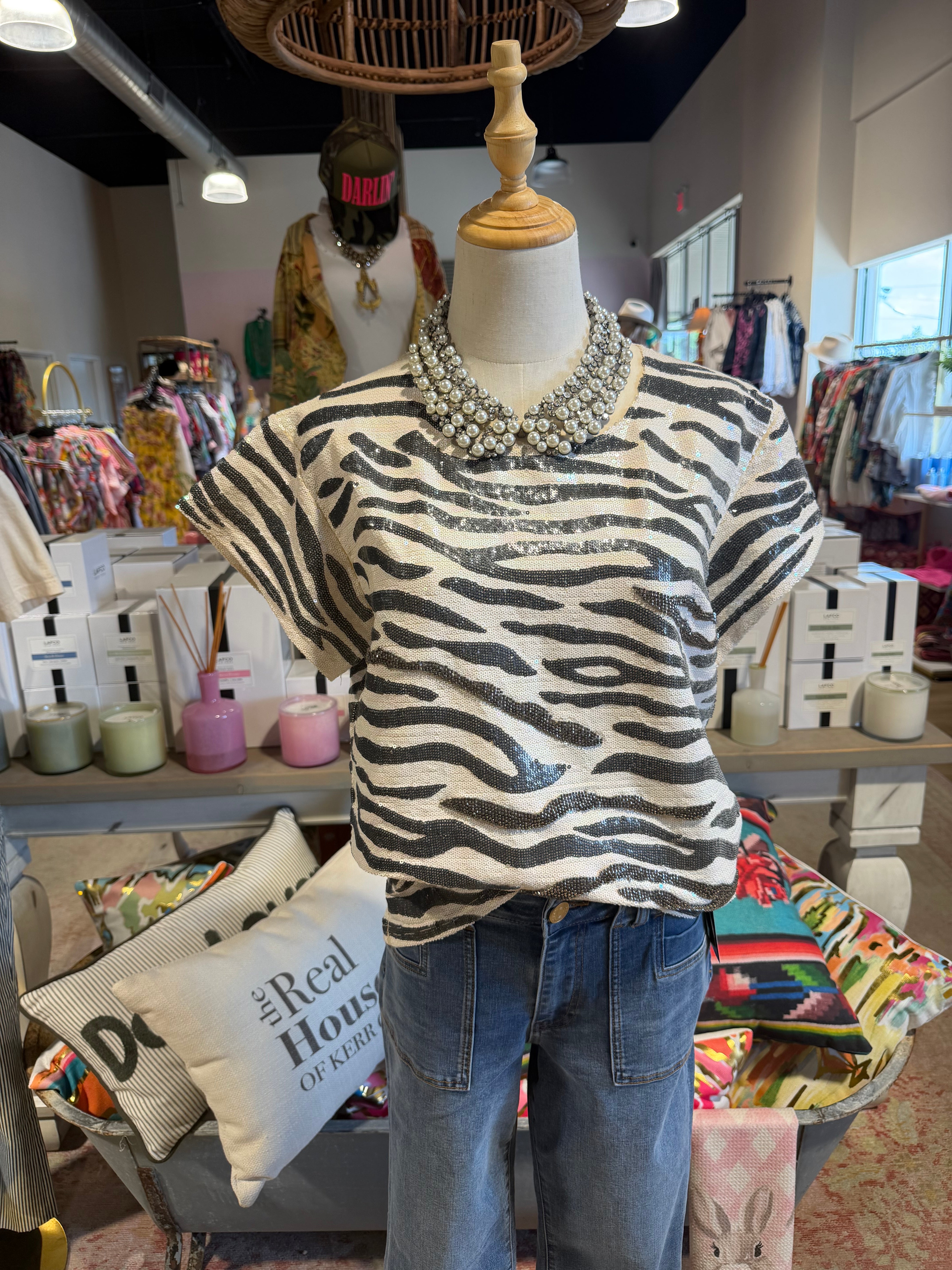 Sequin Zebra Tee