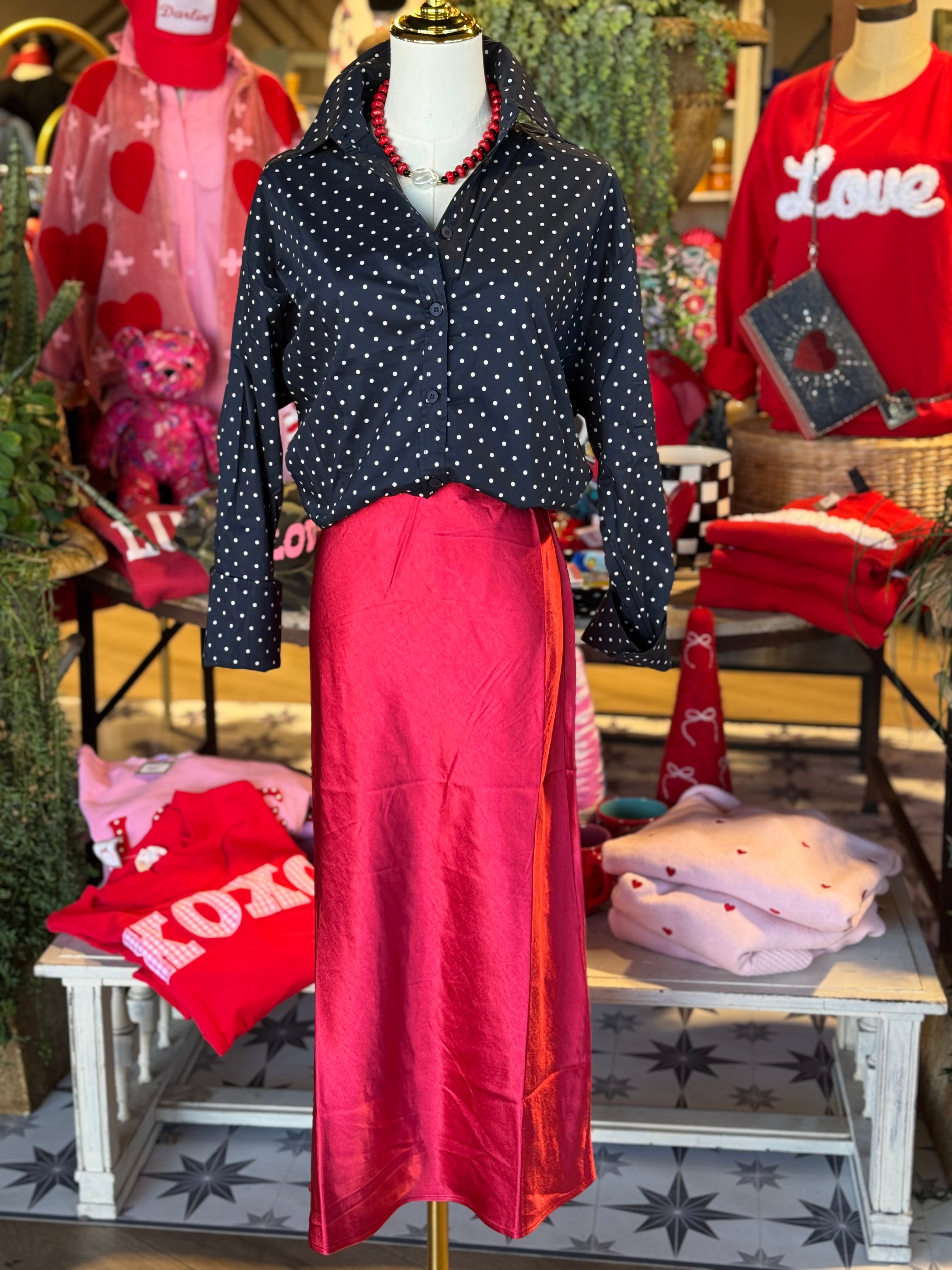 Peggy Ann Satin Skirt