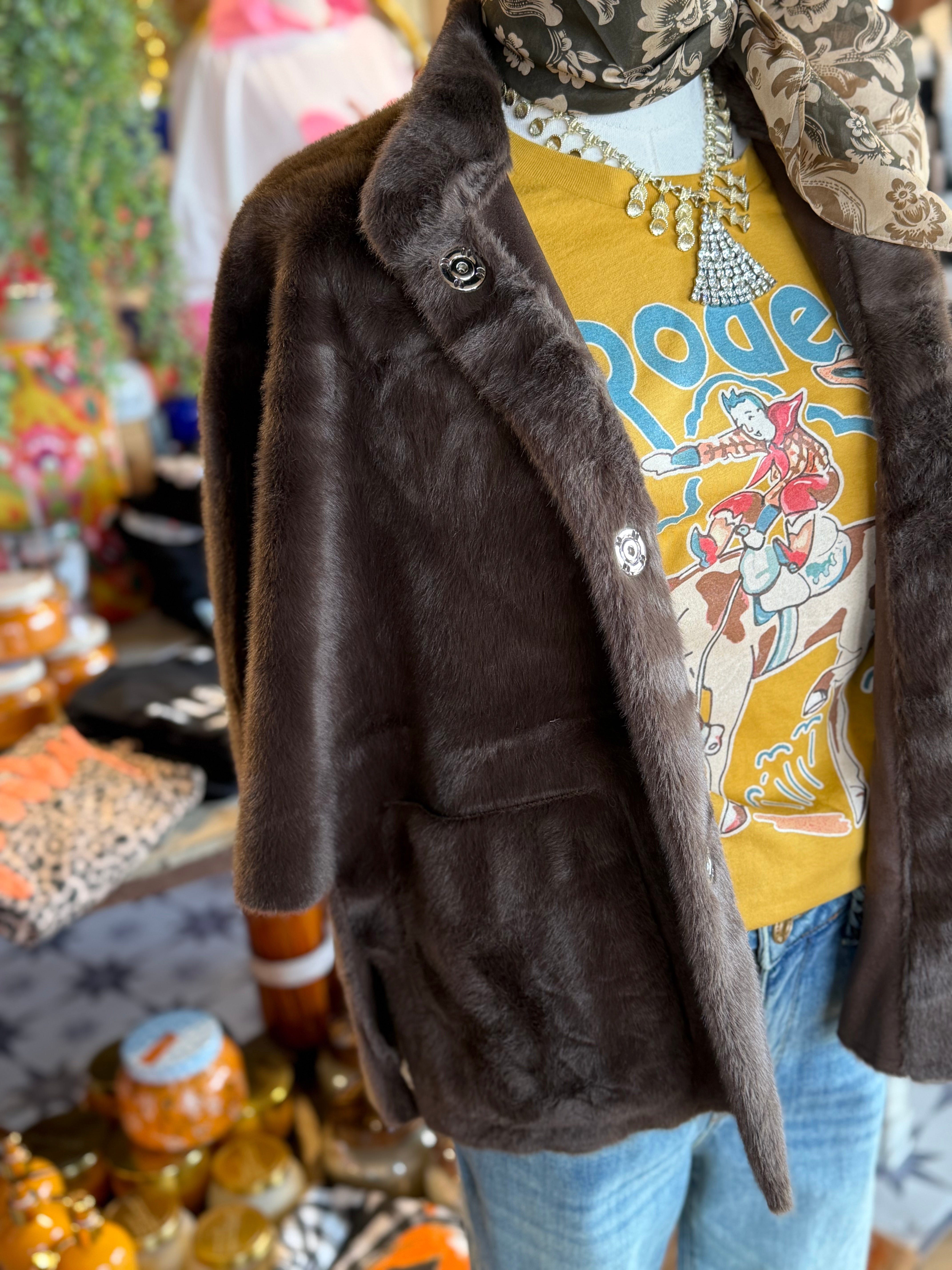 Cal Faux Capelet Jacket (2colors)