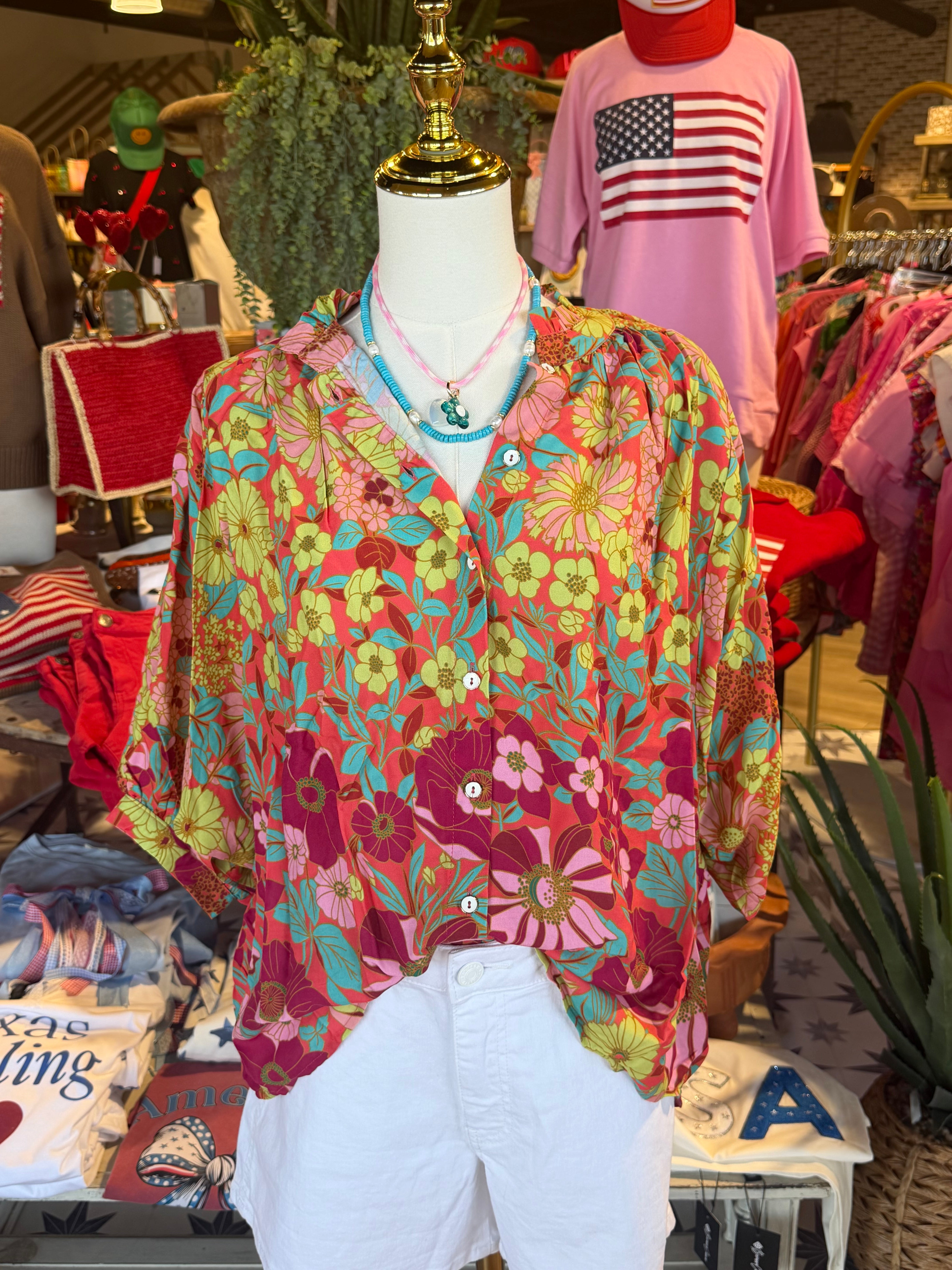 Zinnia Floral Top