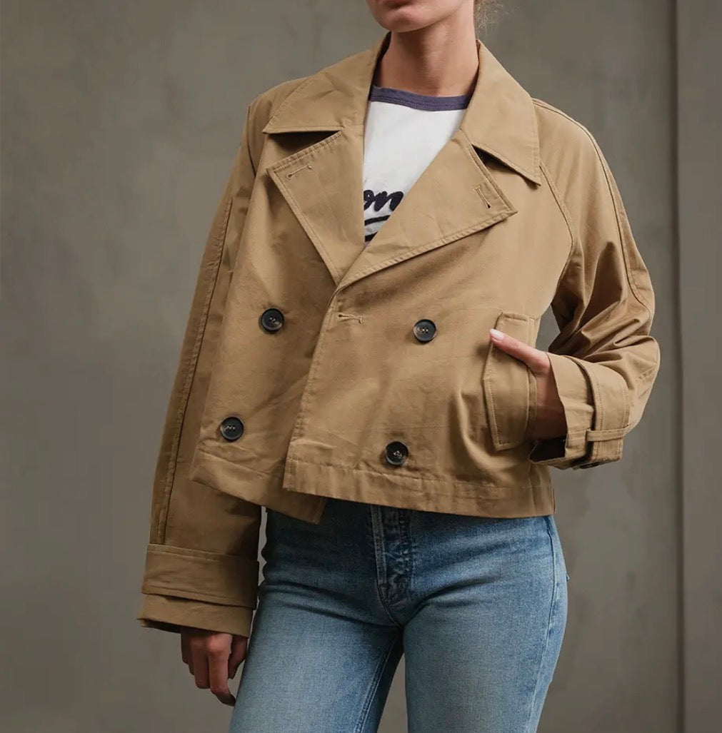 Double Breasted Trench- Cropped