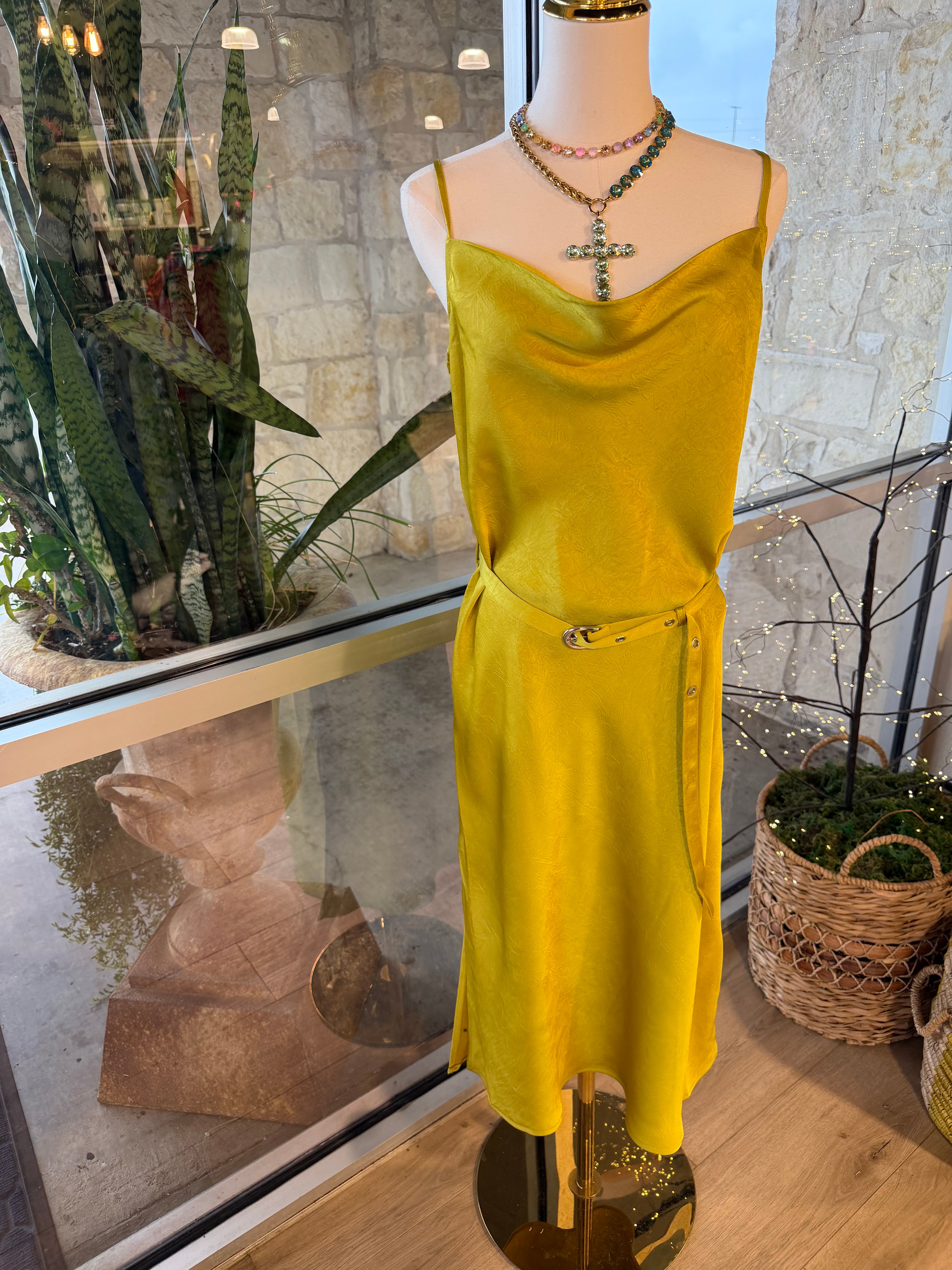 Tiffany Crinkle Satin Dress