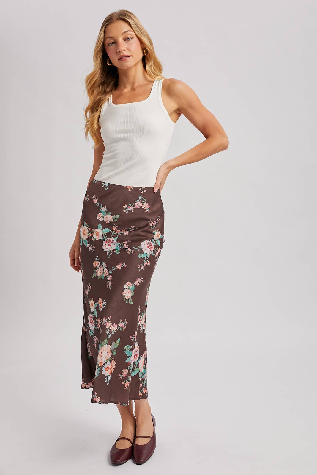 FLORAL MIDI SKIRT