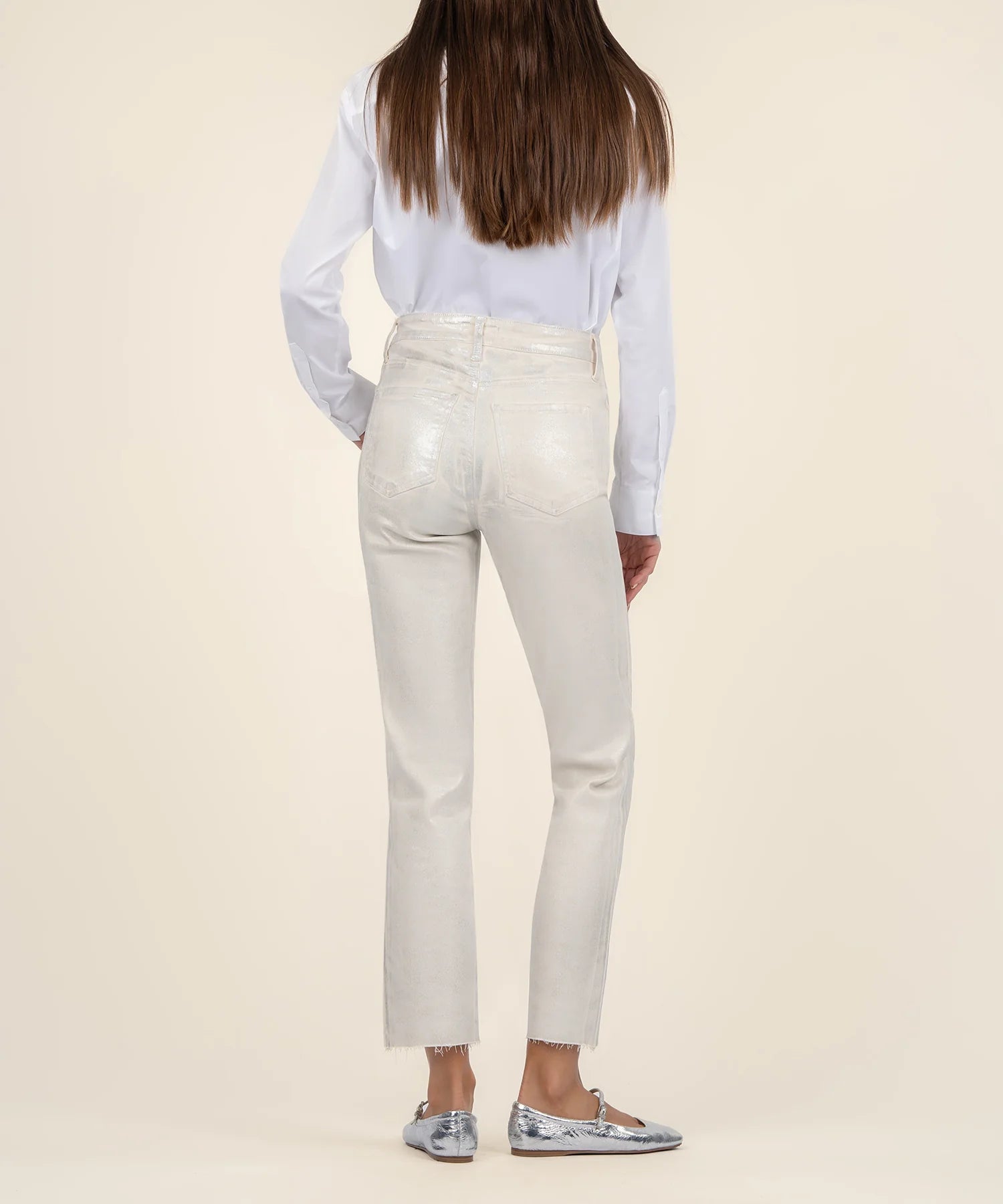 Reese Metallic Silver Jeans