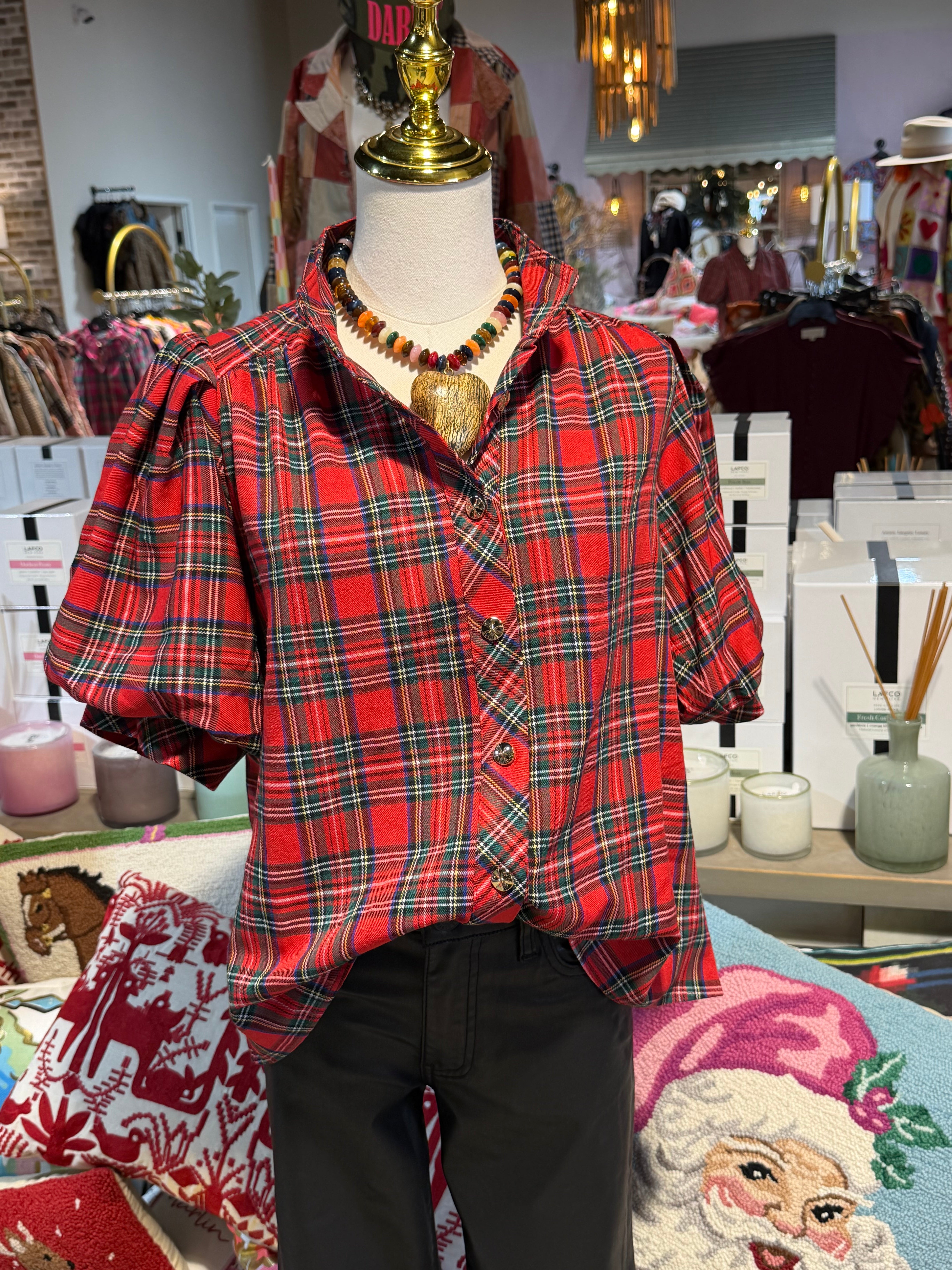 Maryann Plaid Top
