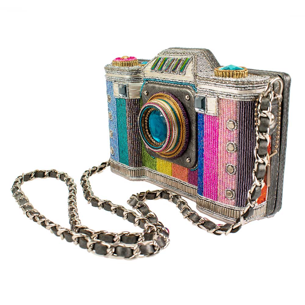 Life in Color Beaded Crossbody Camera Handbag