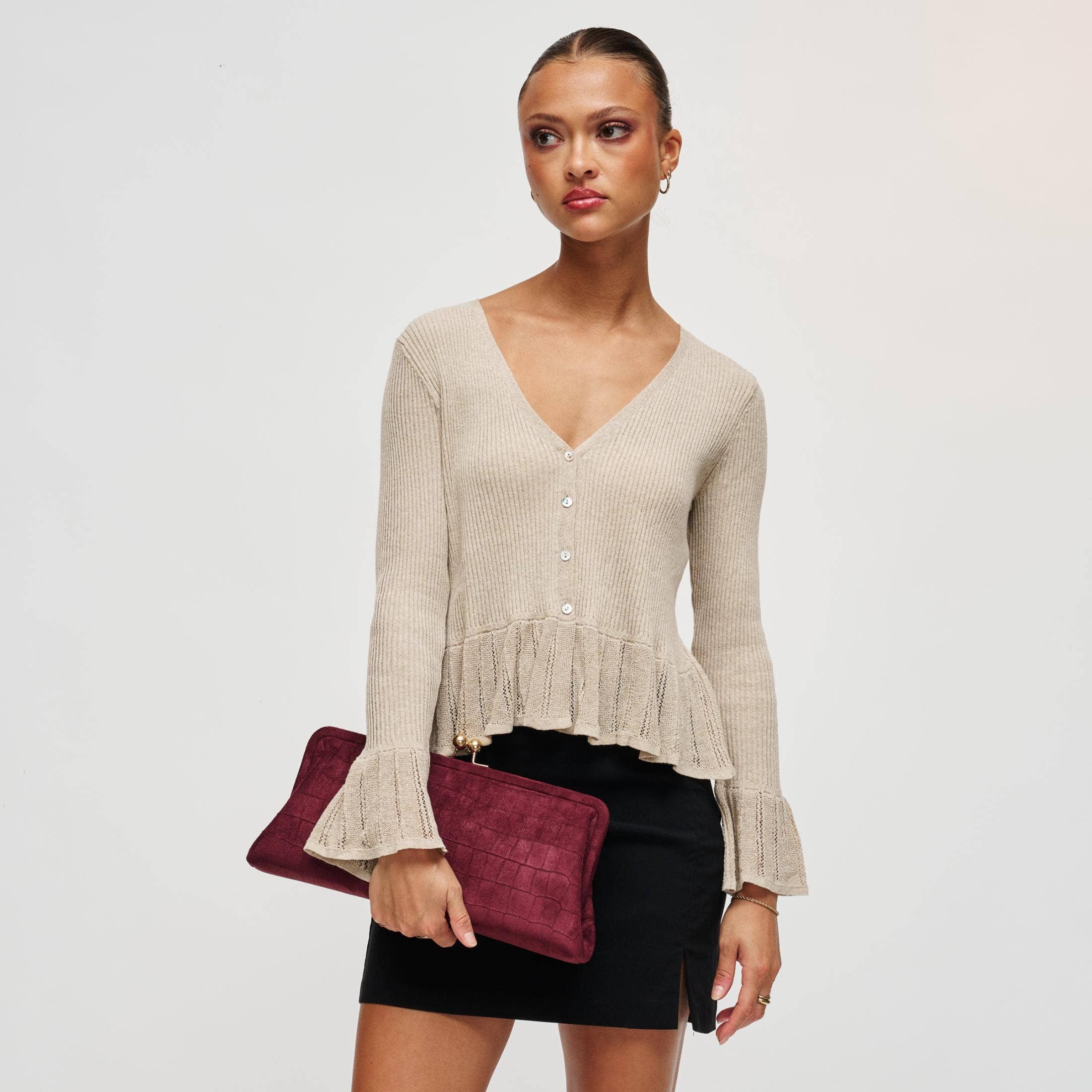 Kristin - Faux Suede Clutch