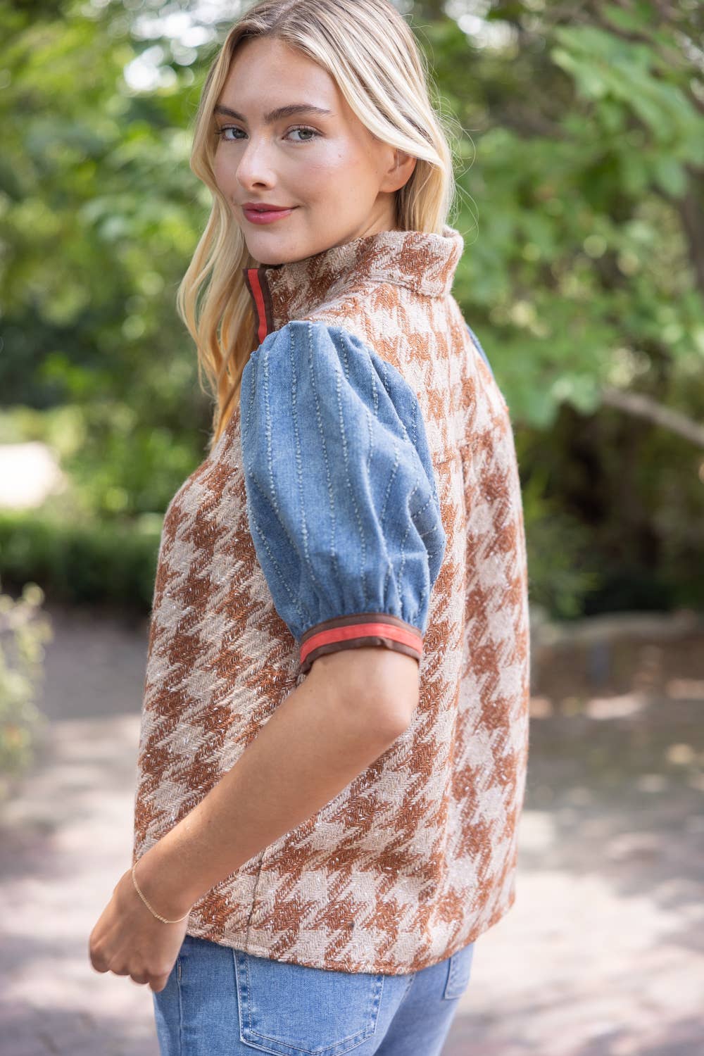 Clark Denim Houndstooth Top