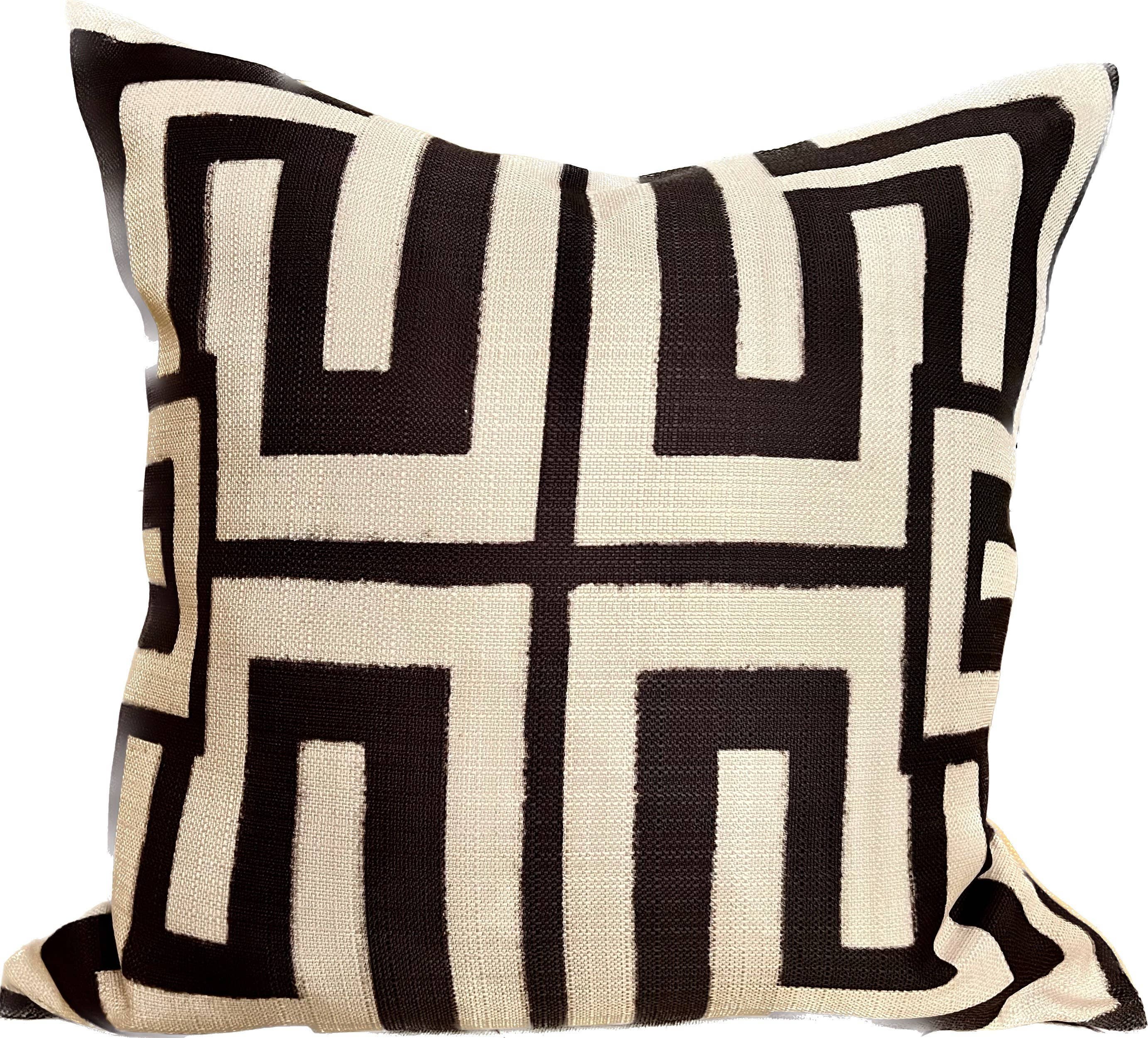Decorative Abstract Modern Art Geometric Throw Pillow Brown