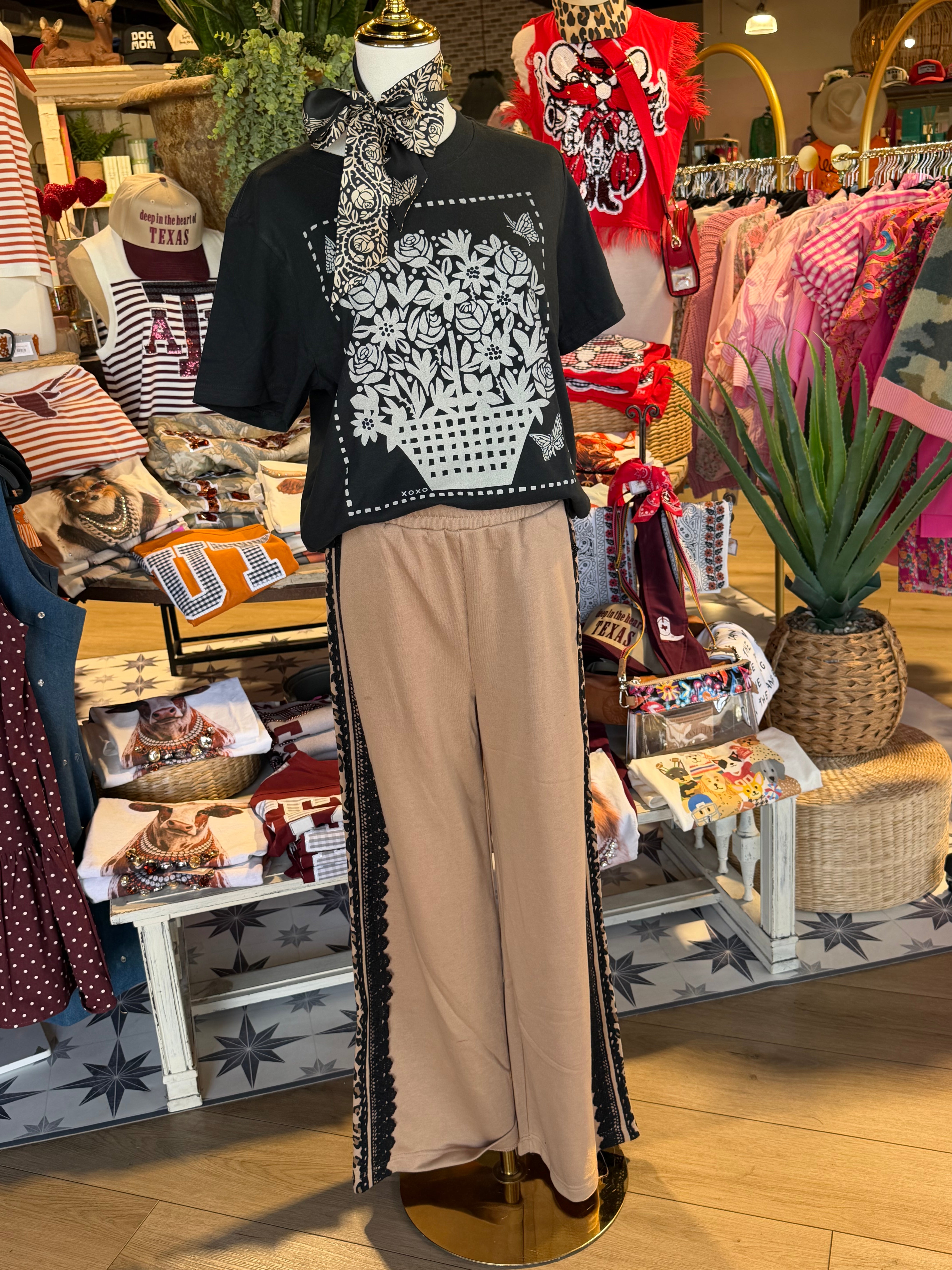 LACE SIDE-STRIPE SWEATPANTS