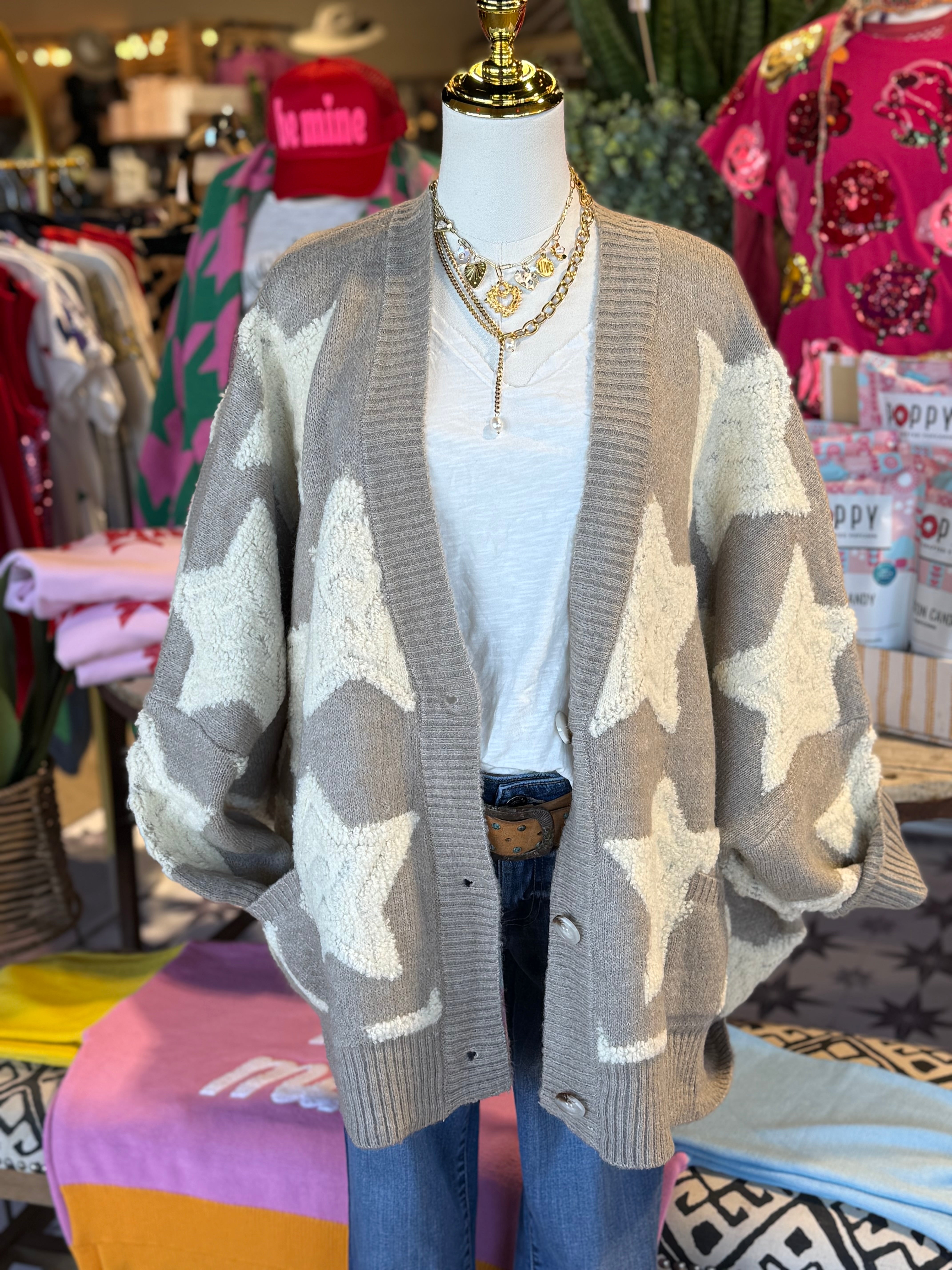 Star Oversized Cardigan