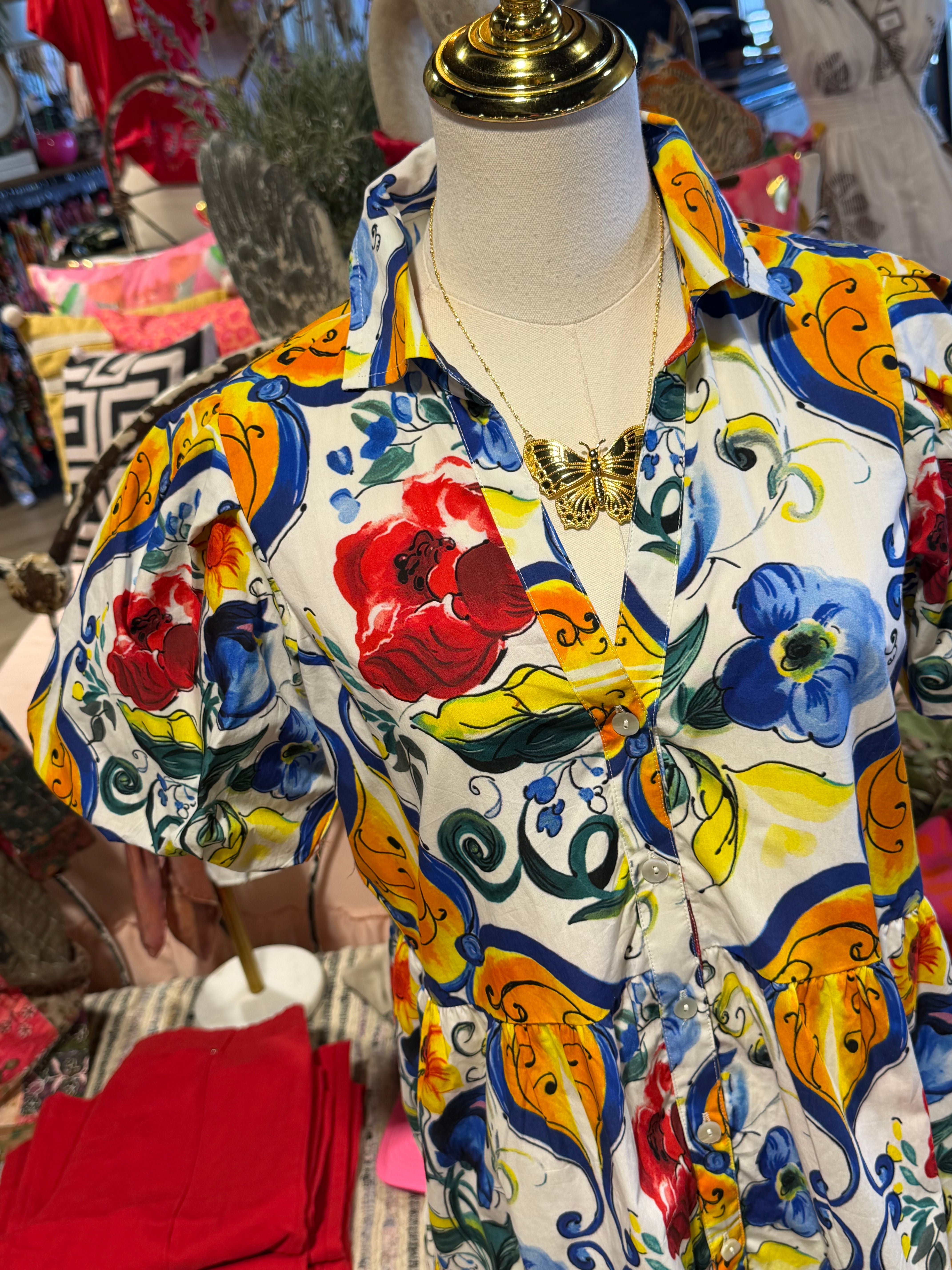 Flounce Shirt Dress