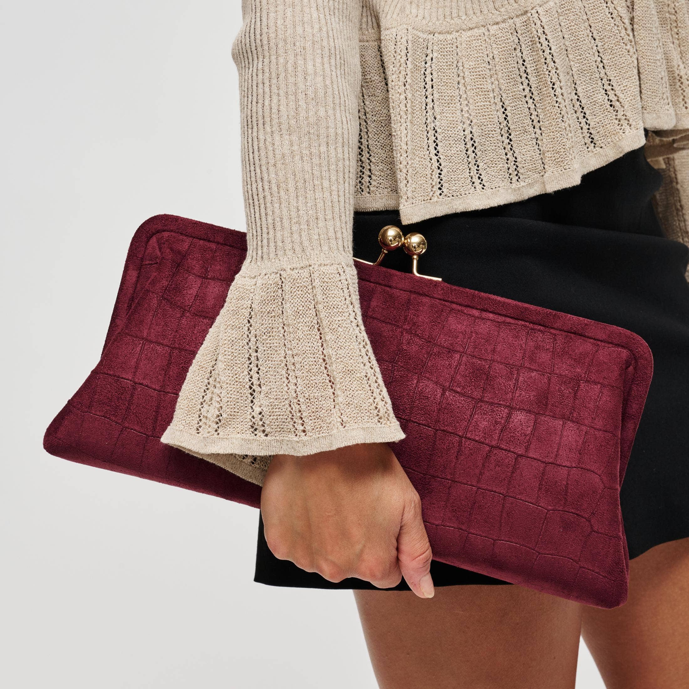 Kristin - Faux Suede Clutch