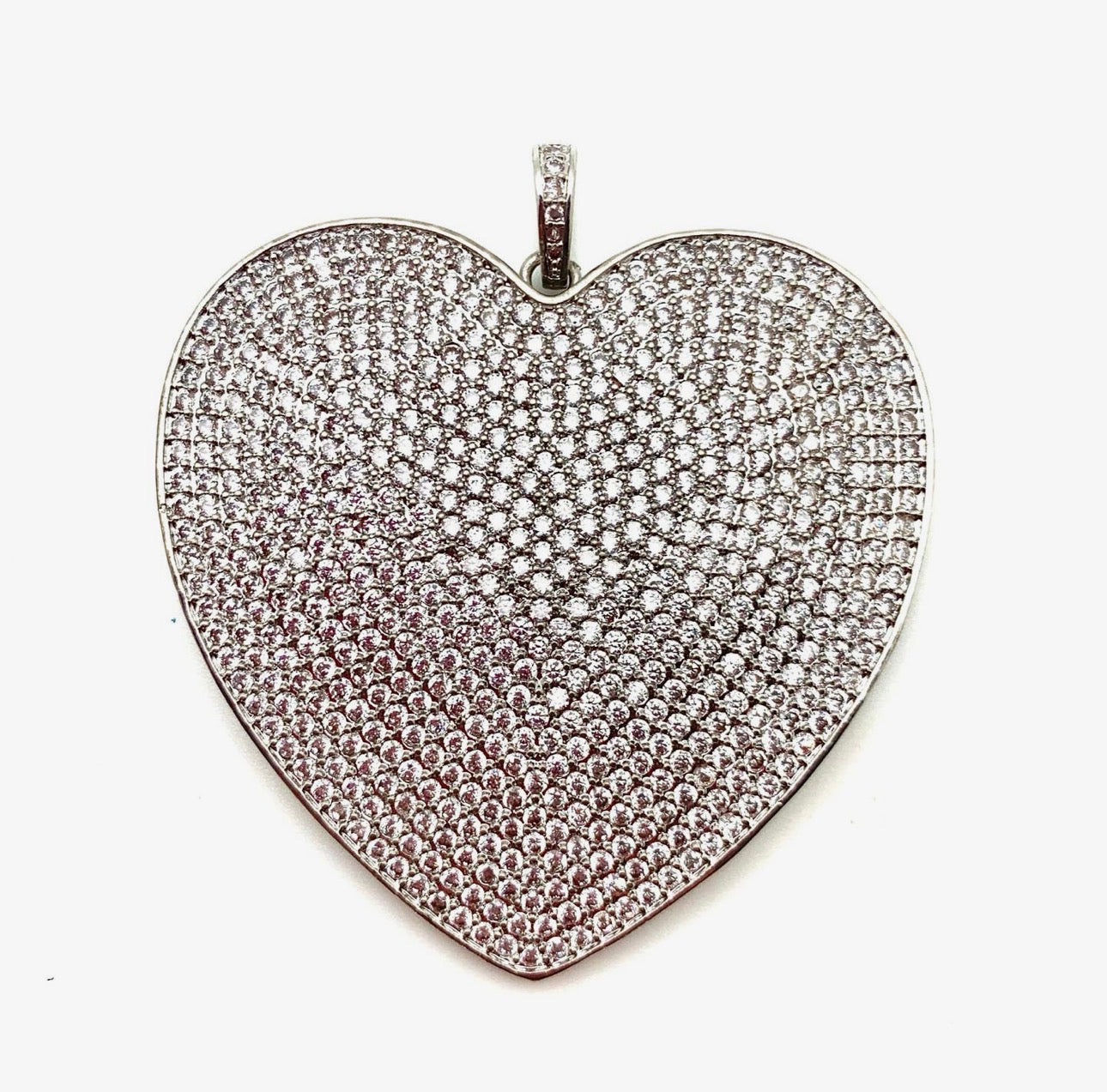 Silver Heart Charm 2.75”