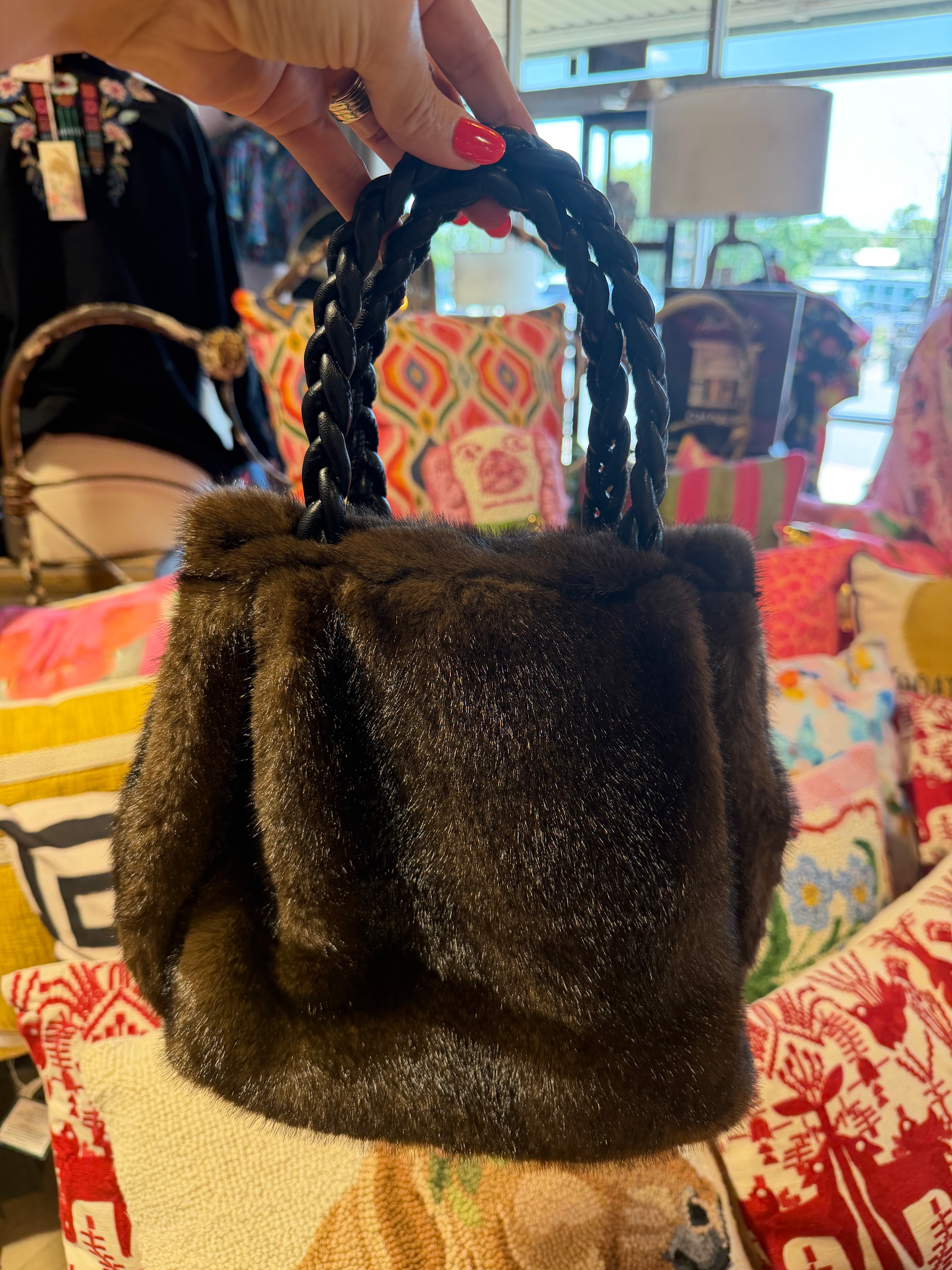 Heather Faux Fur Handbag- WS