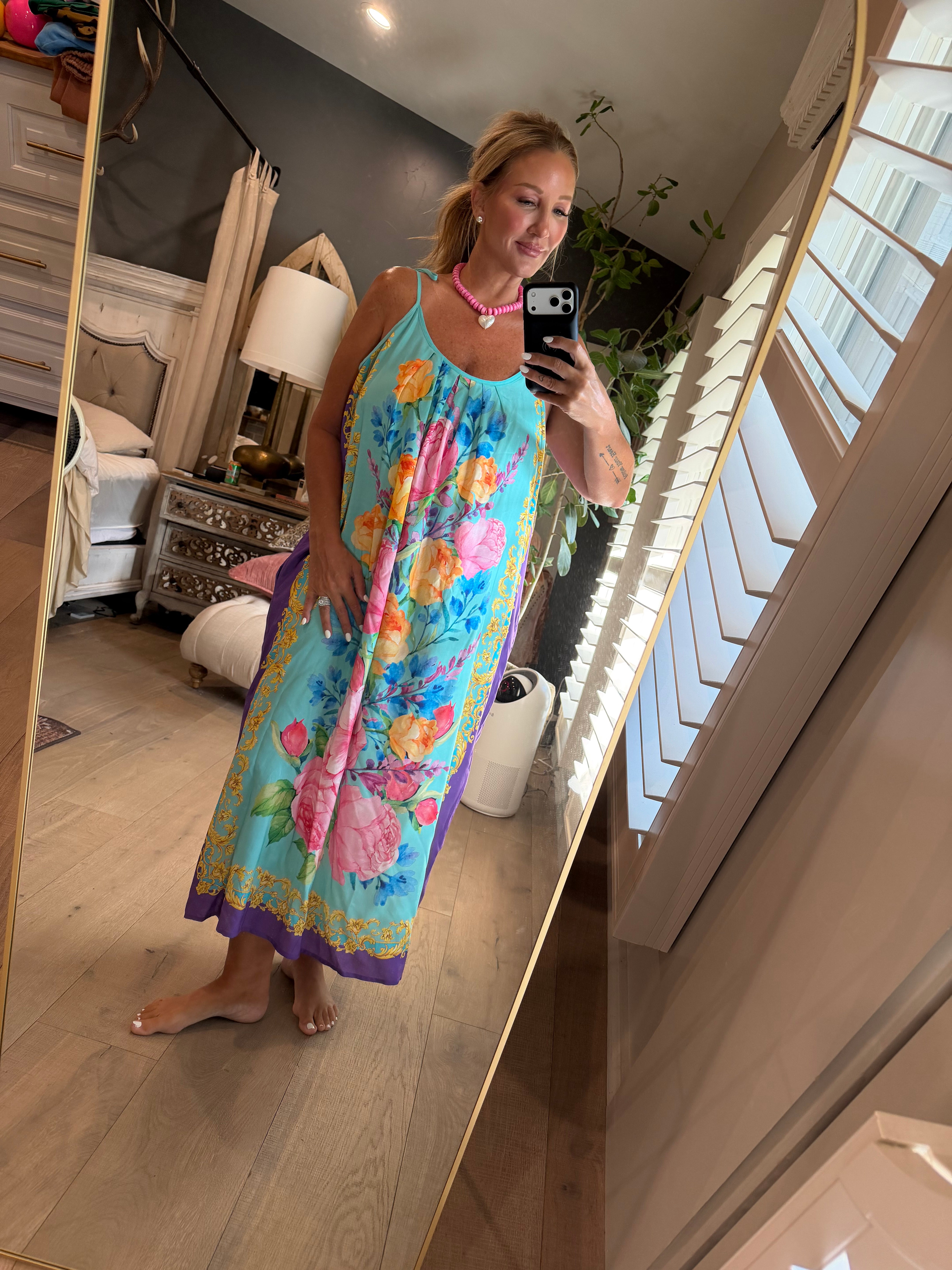 Blossom Dress - Aqua Floral | Maxi Sundress