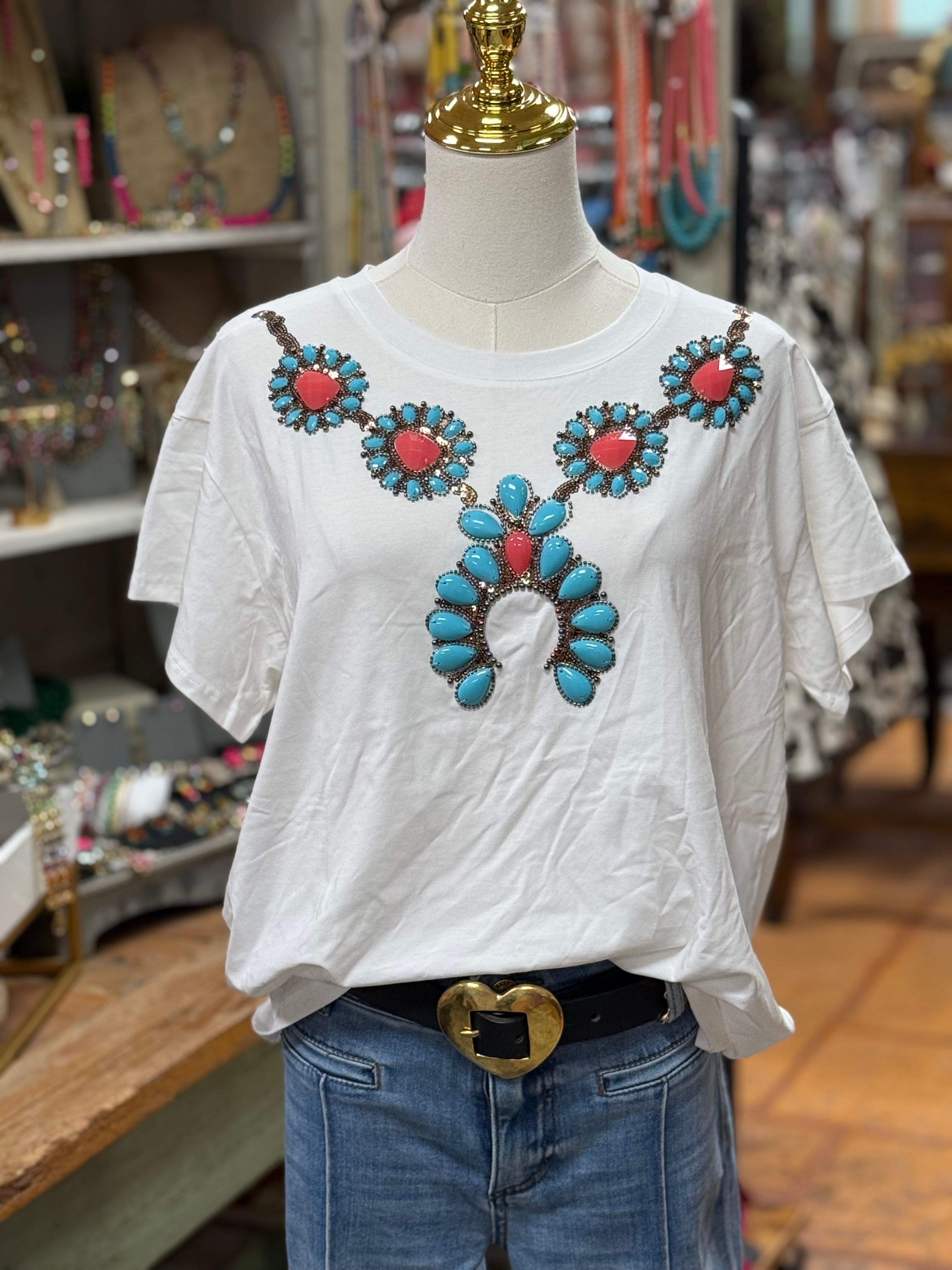 Turquoise Necklace Tee