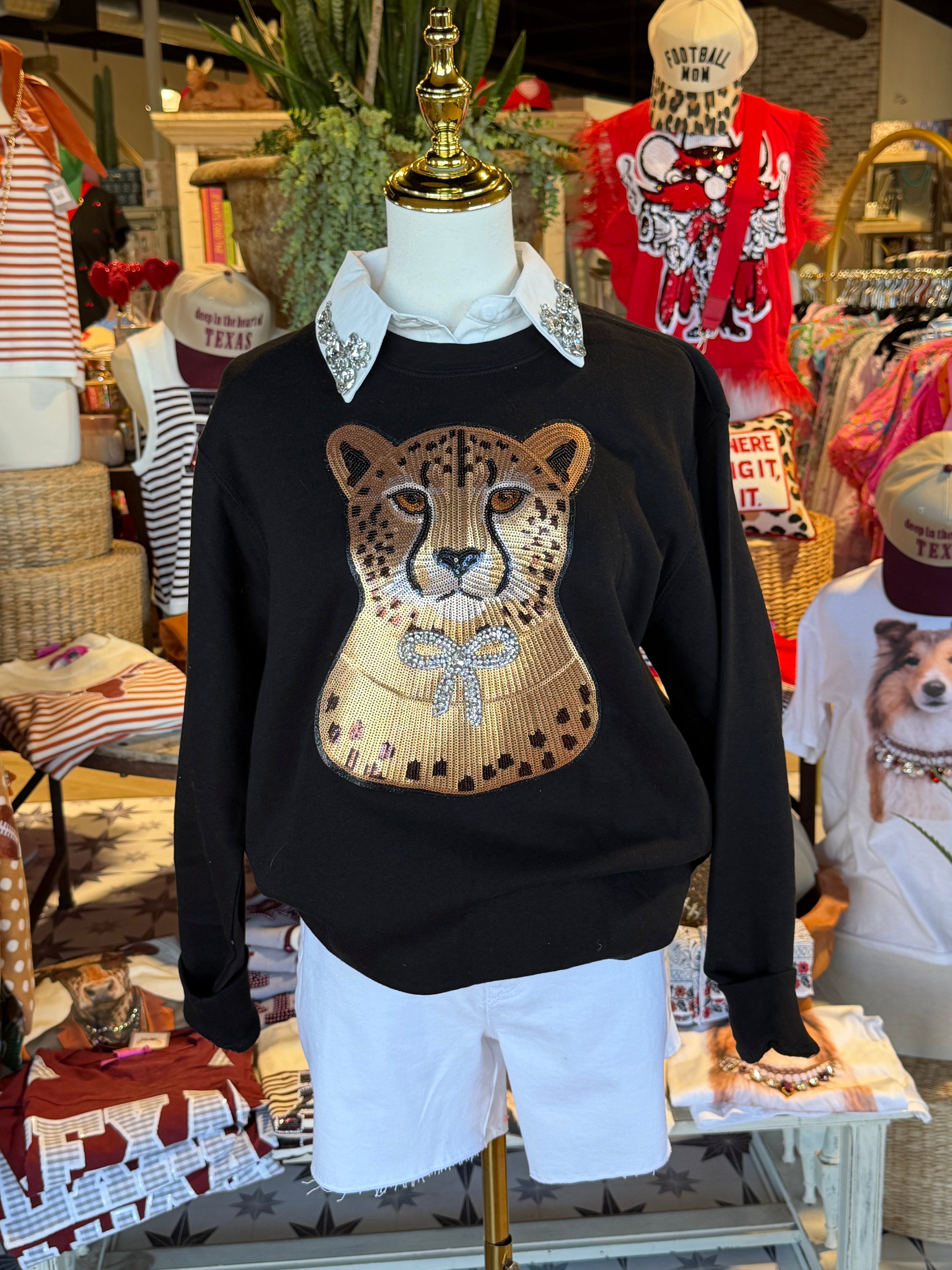 Sequin Leopard Sweatshirt