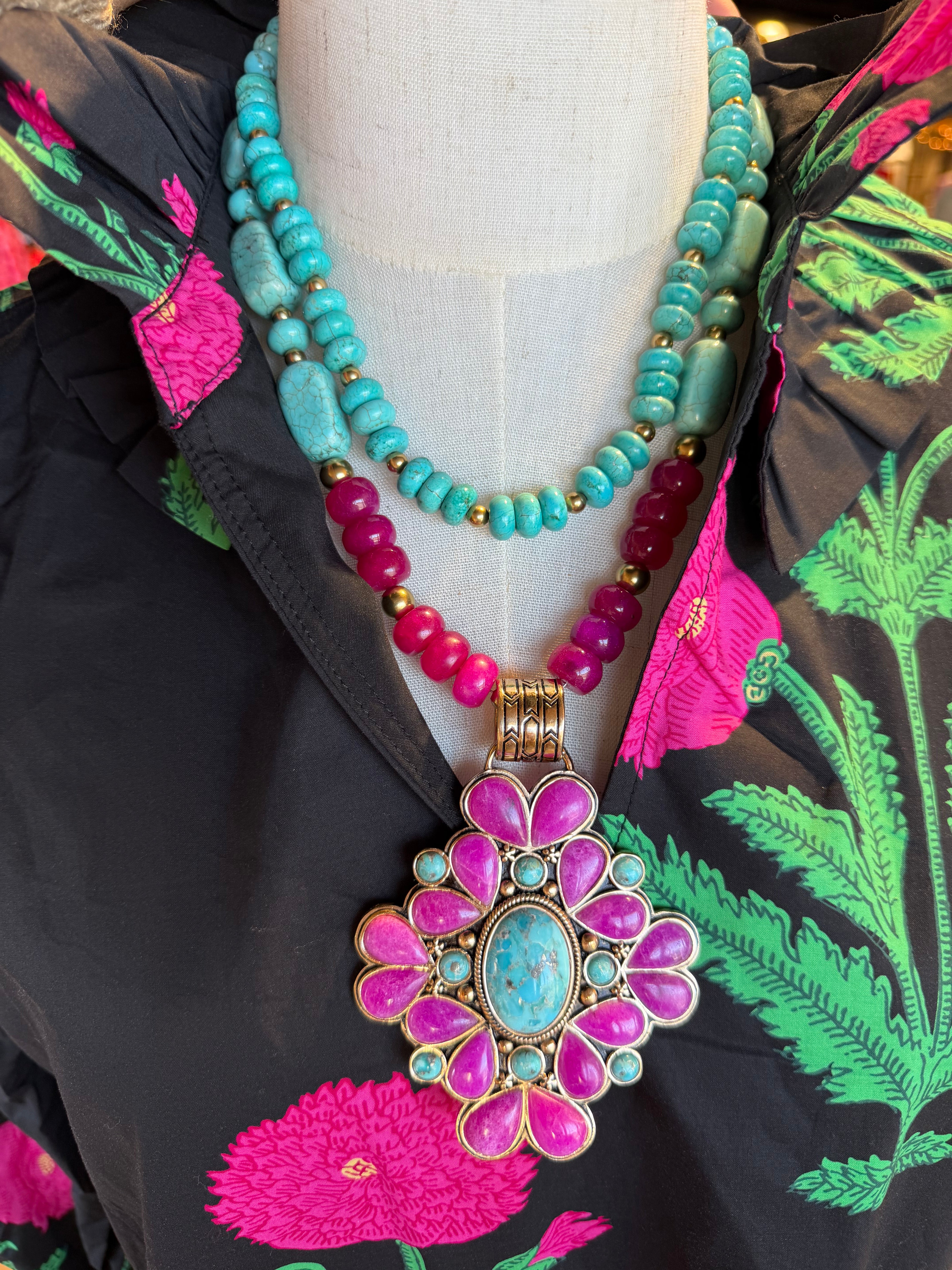 Barcelona Pink Agate Necklace