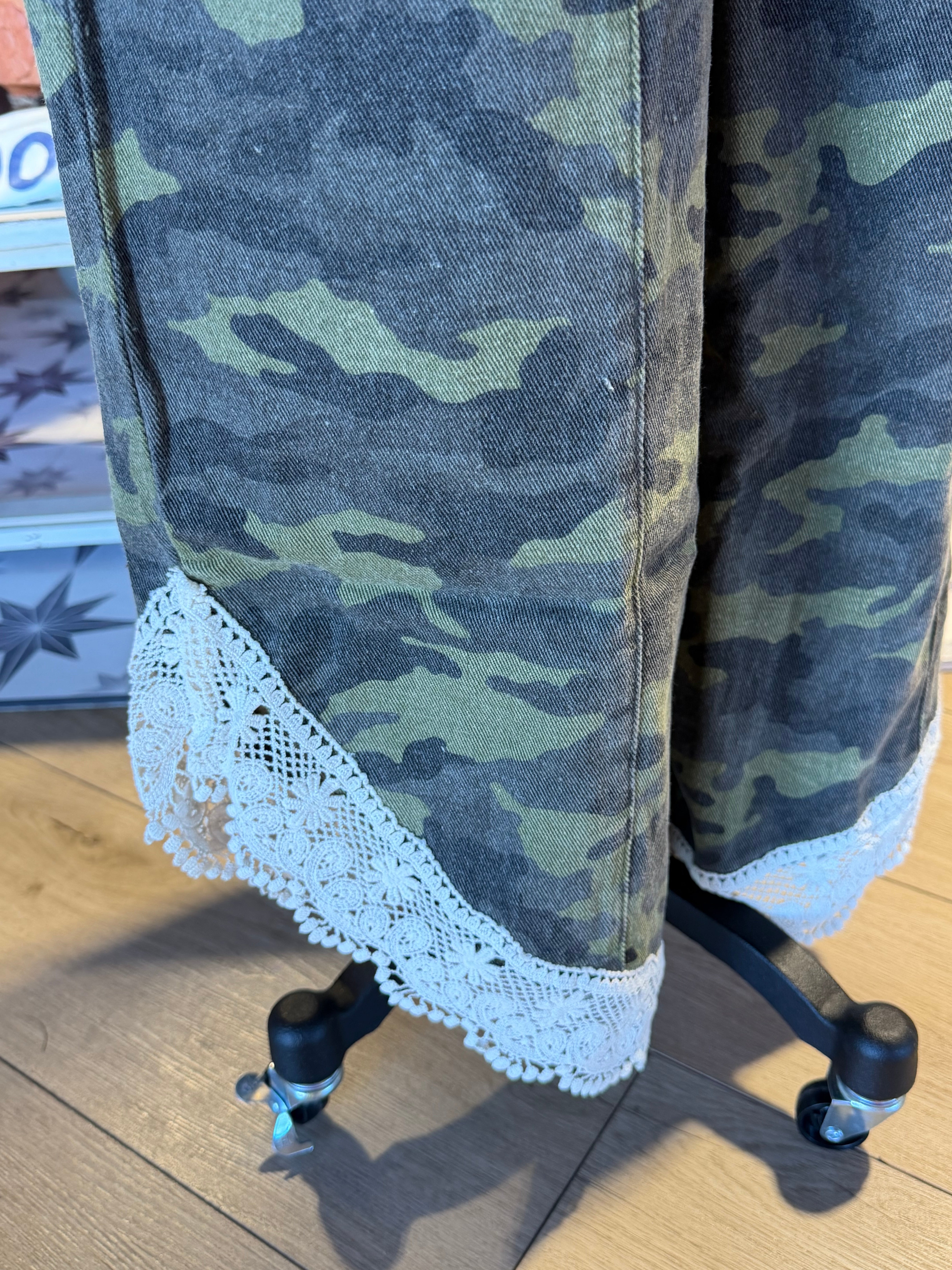Camo + Lace Pants