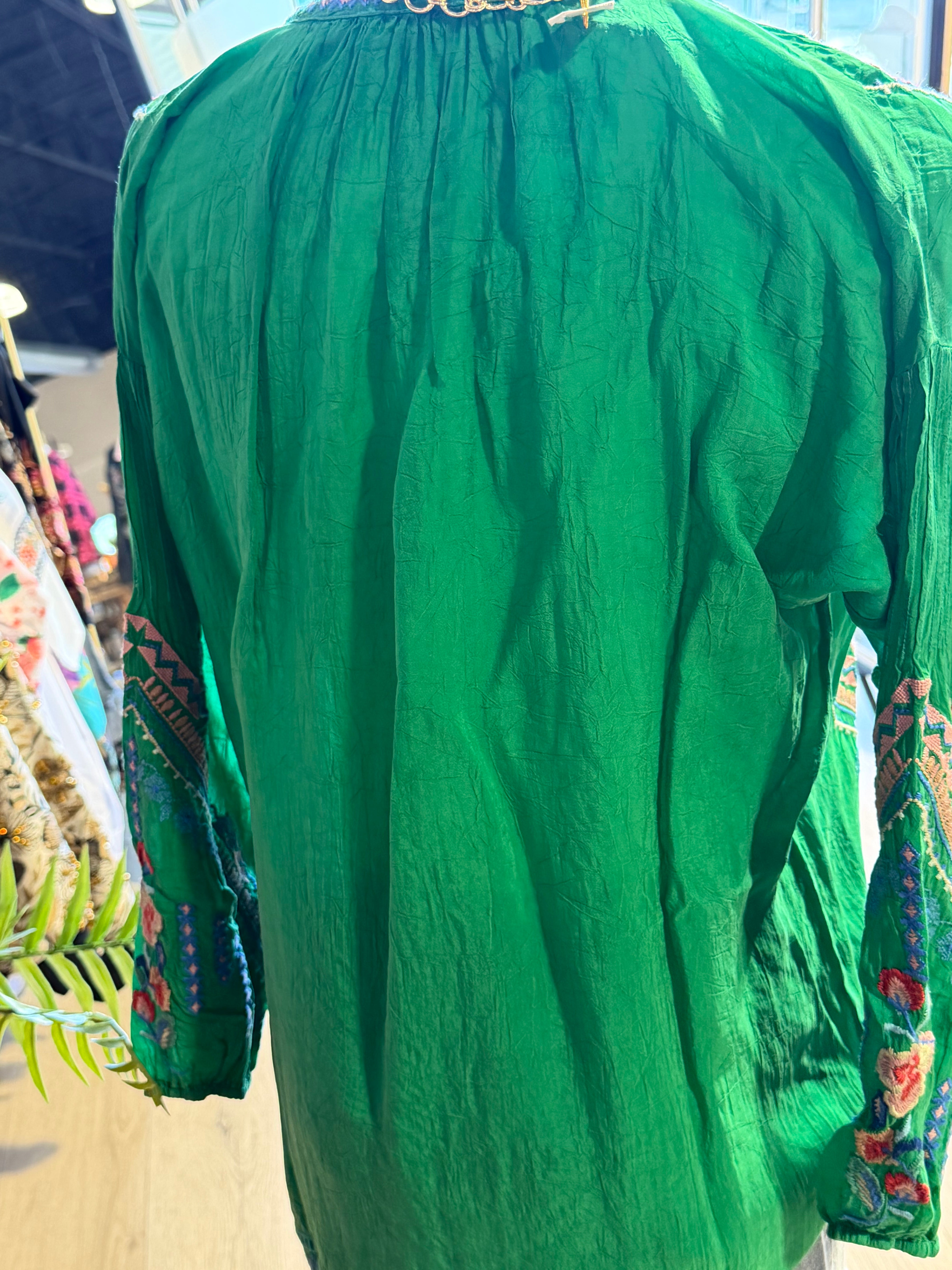 Green Tambou Blouse