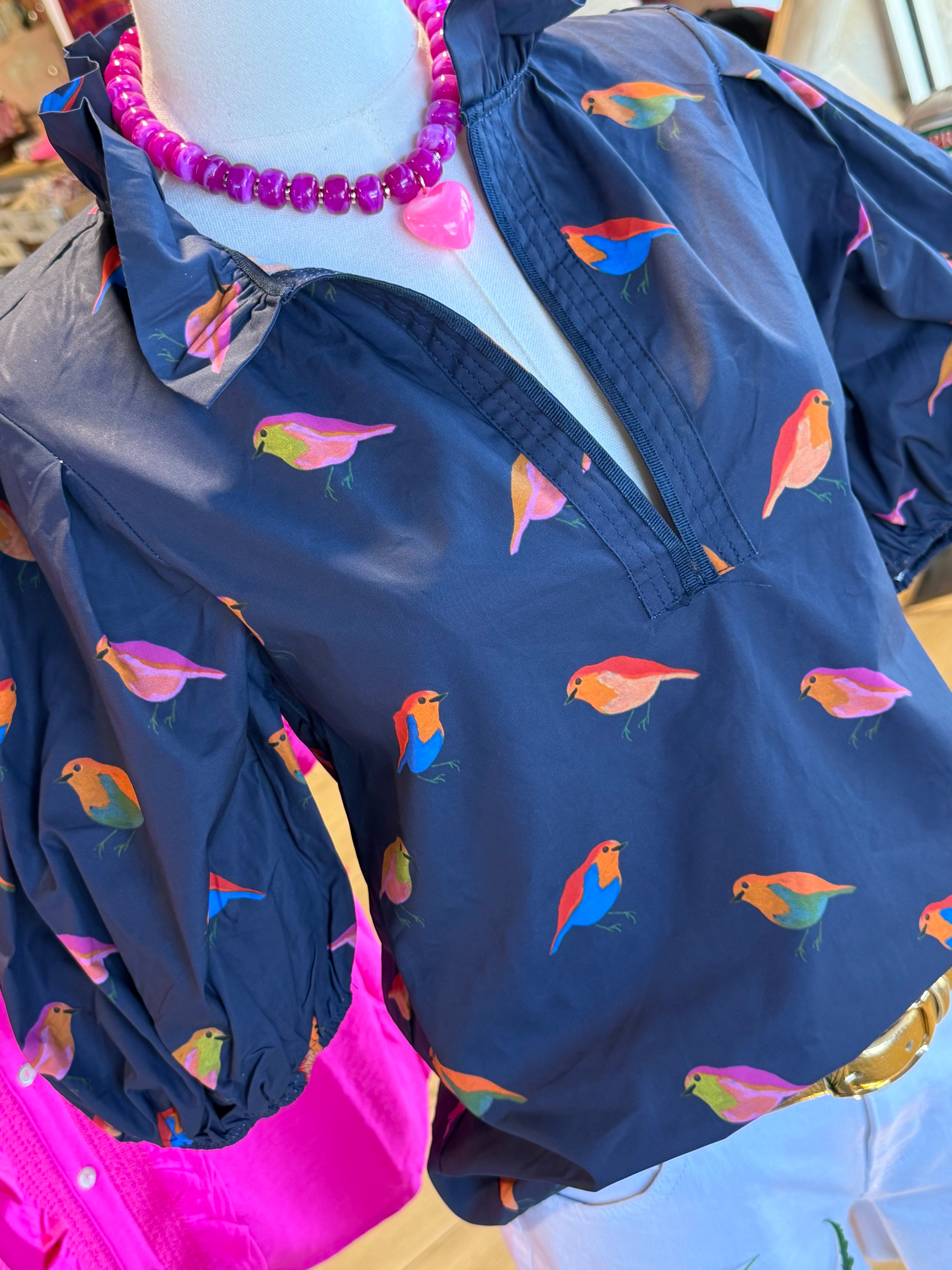 Anna Bird Top Navy