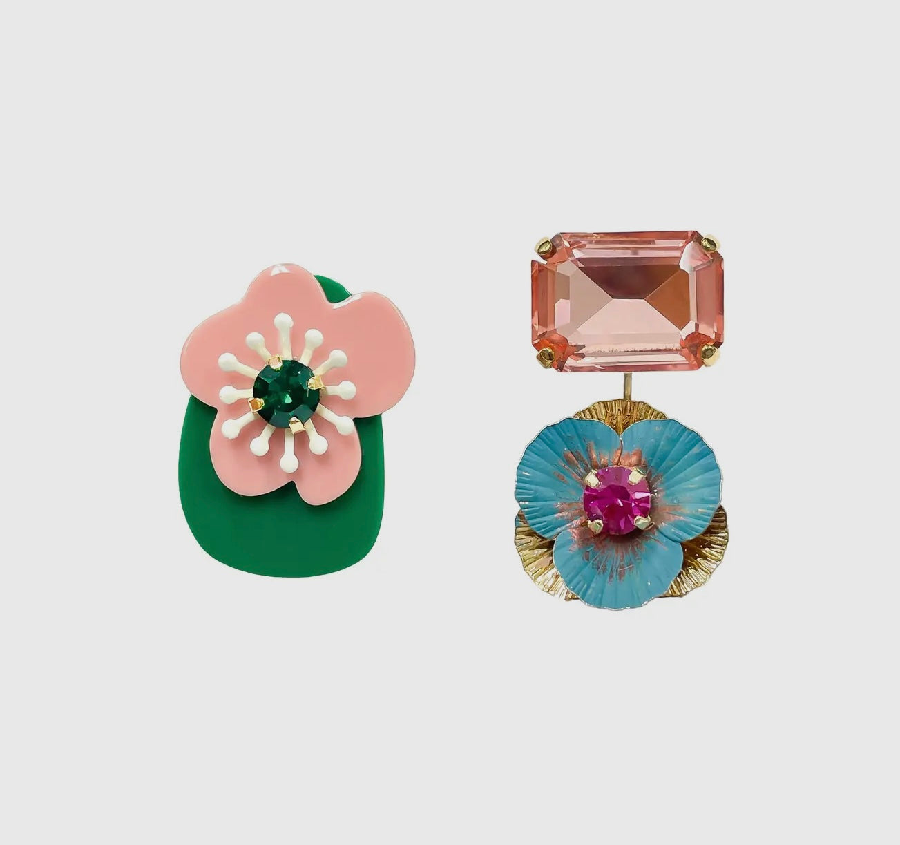 Pink & Green Mismatch Earrings