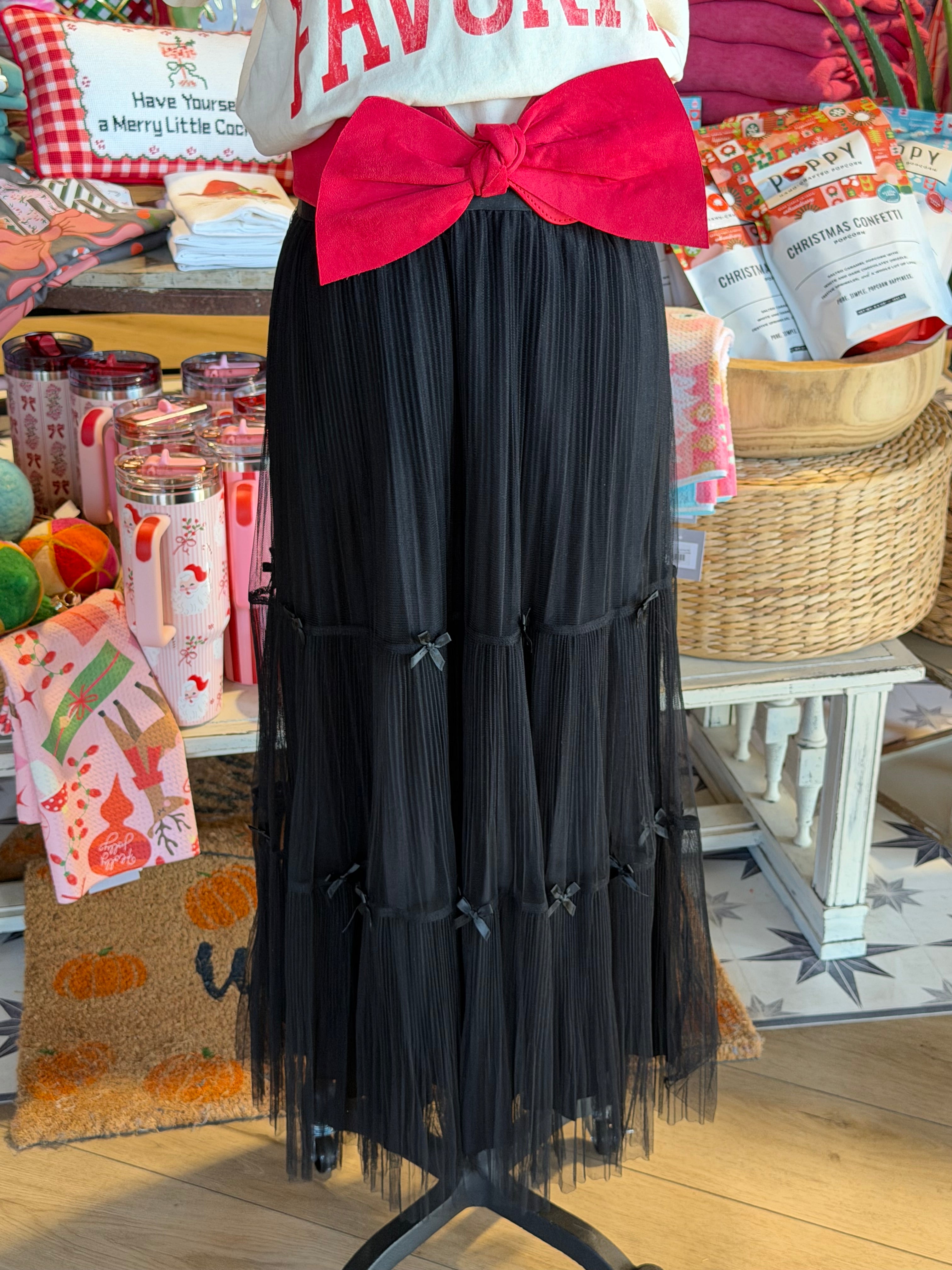 Tiered Bow Tulle Skirt- 2 Colors