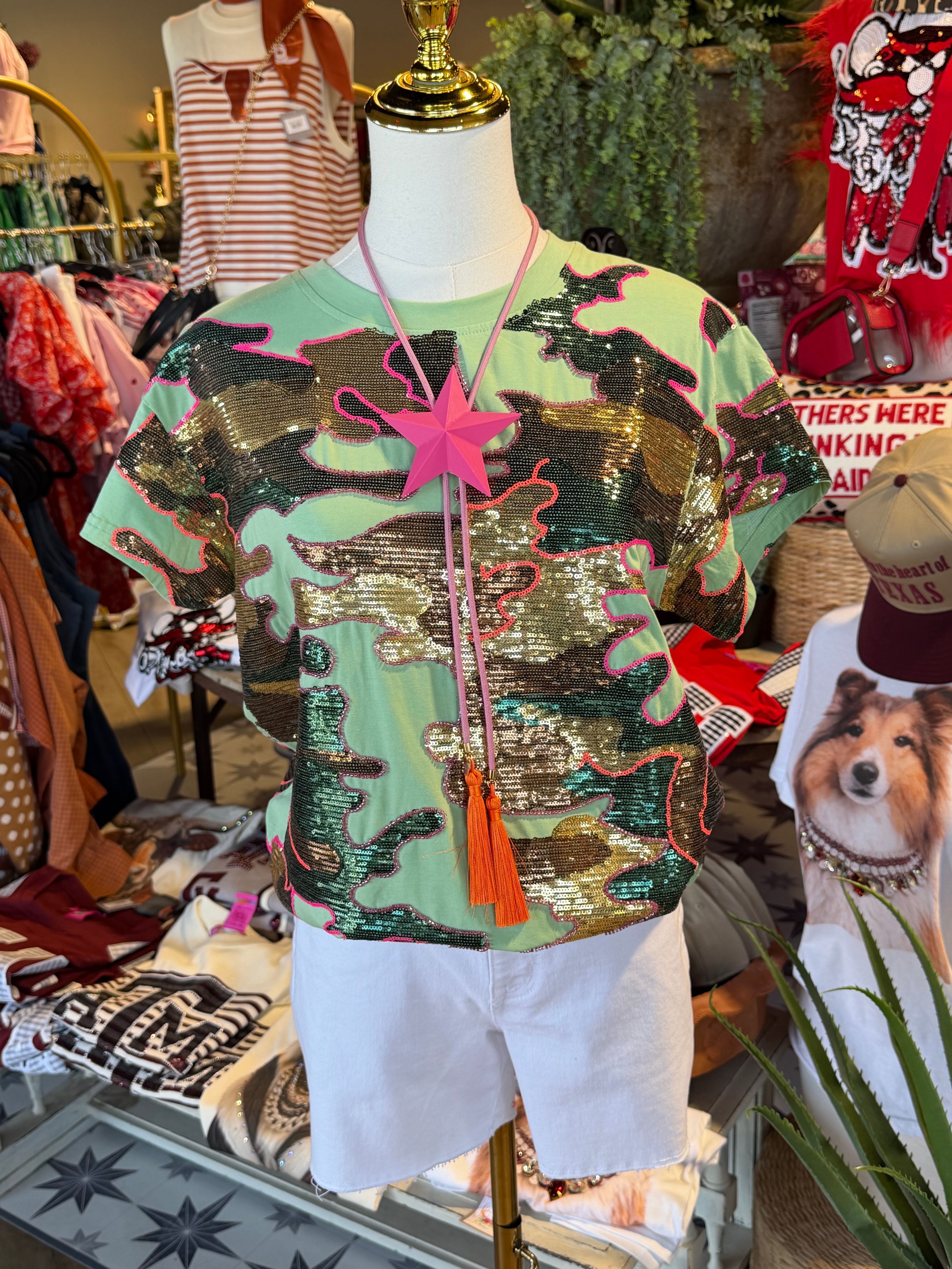 Sequin Camo Tee